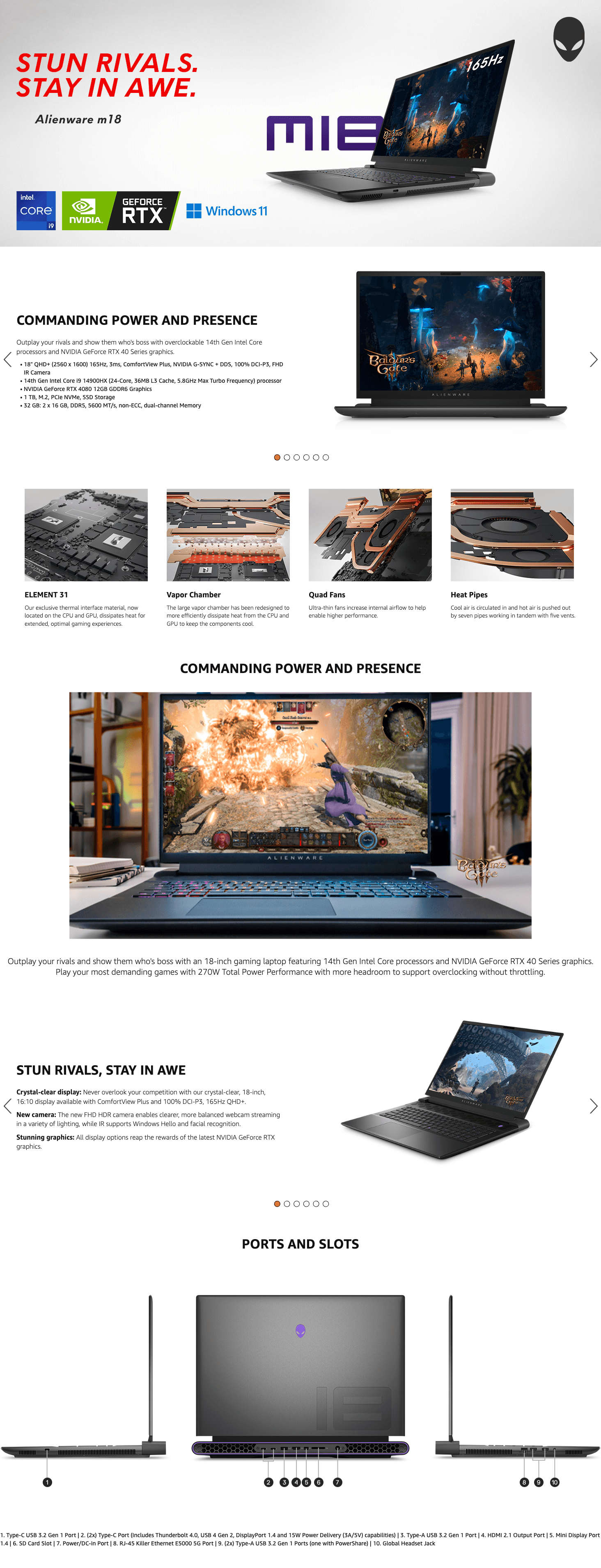 Premium A+ Content for Amazon.com: Alienware M18 R2 Gaming Laptop