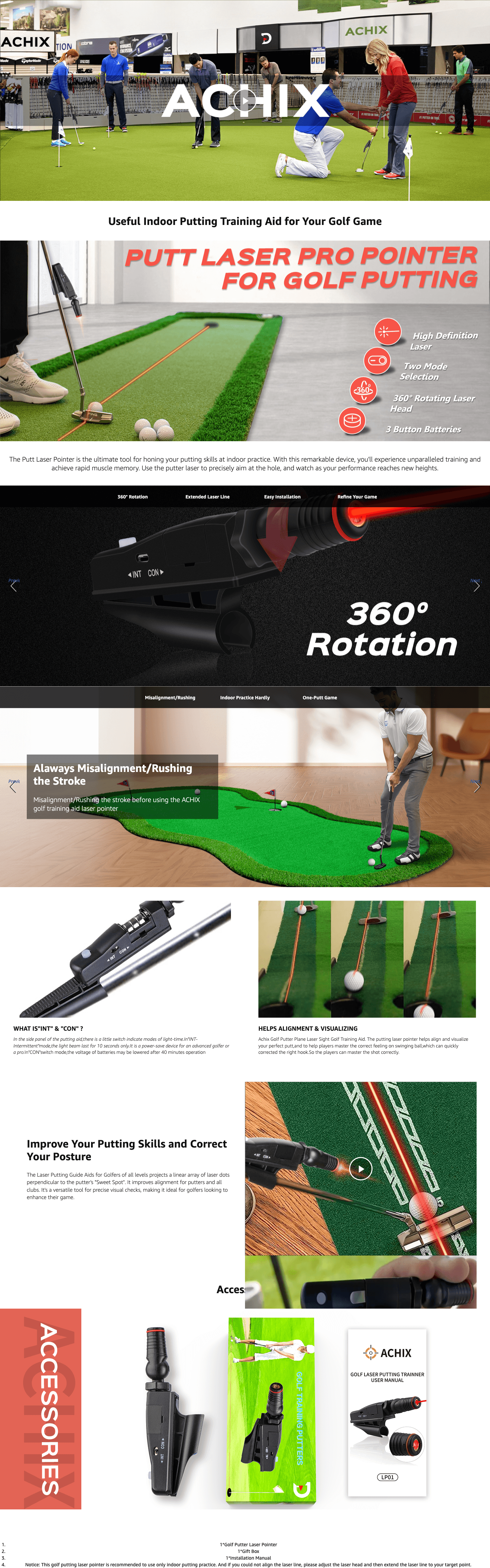 Premium A+ Content for Amazon.com: Indoor Golf Putter Laser Aiming Device Putting Laser Training Aids