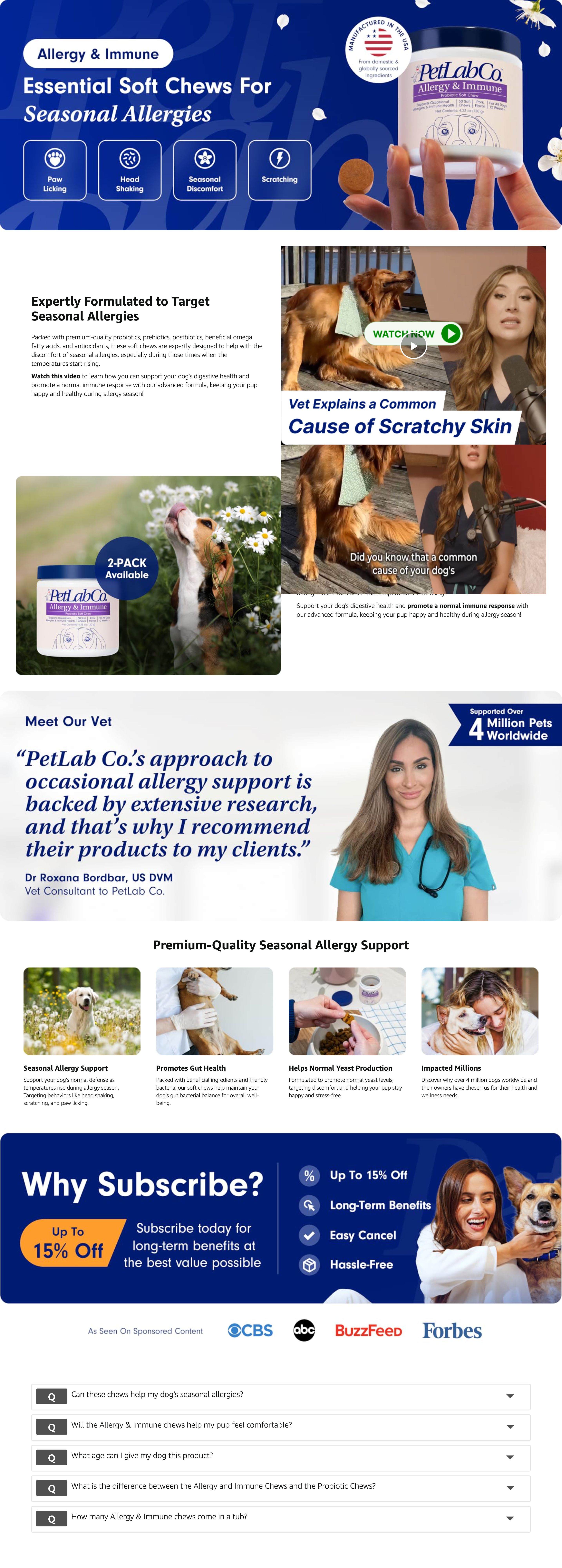 Premium A+ Content for Amazon.com: PetLab Co. Allergy & Immune Probiotics for Dogs