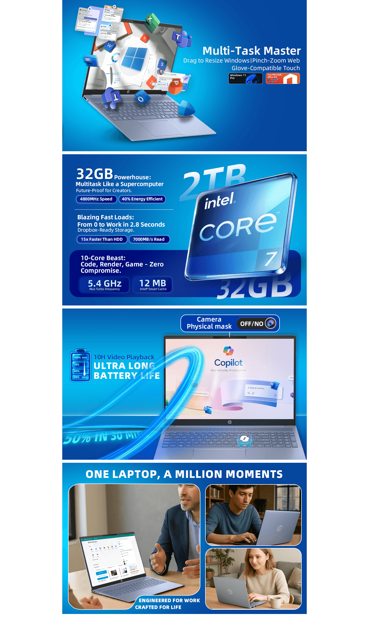 Premium A+ Content for Amazon.com: HP Pavilion 16 Touchscreen Laptop