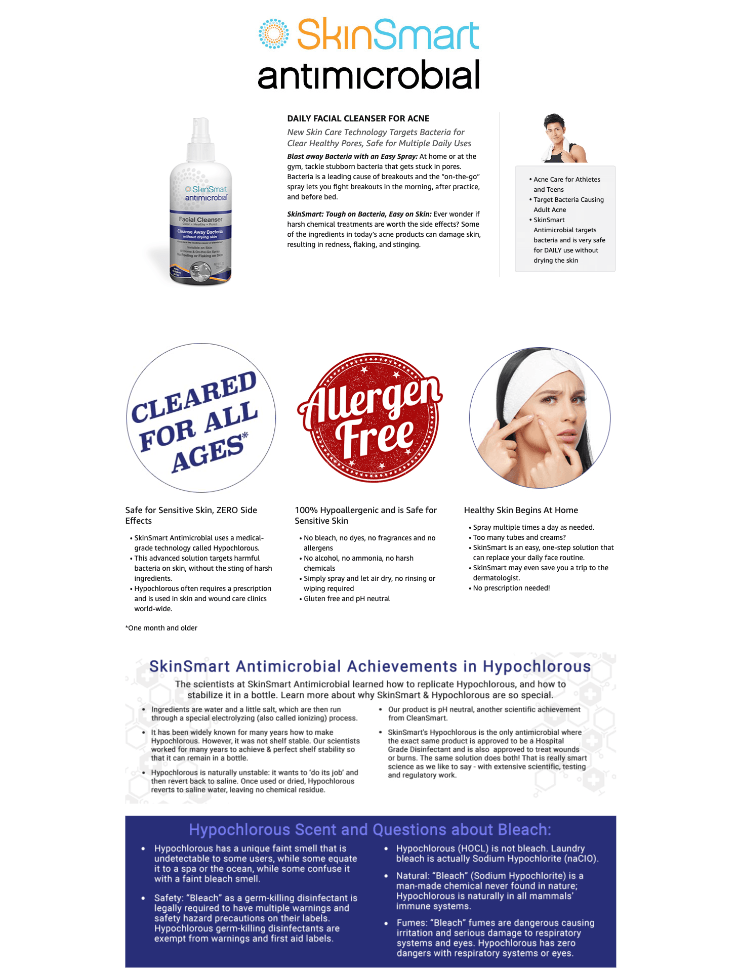 Premium A+ Content for Amazon.com: SkinSmart Facial Cleanser for Acne