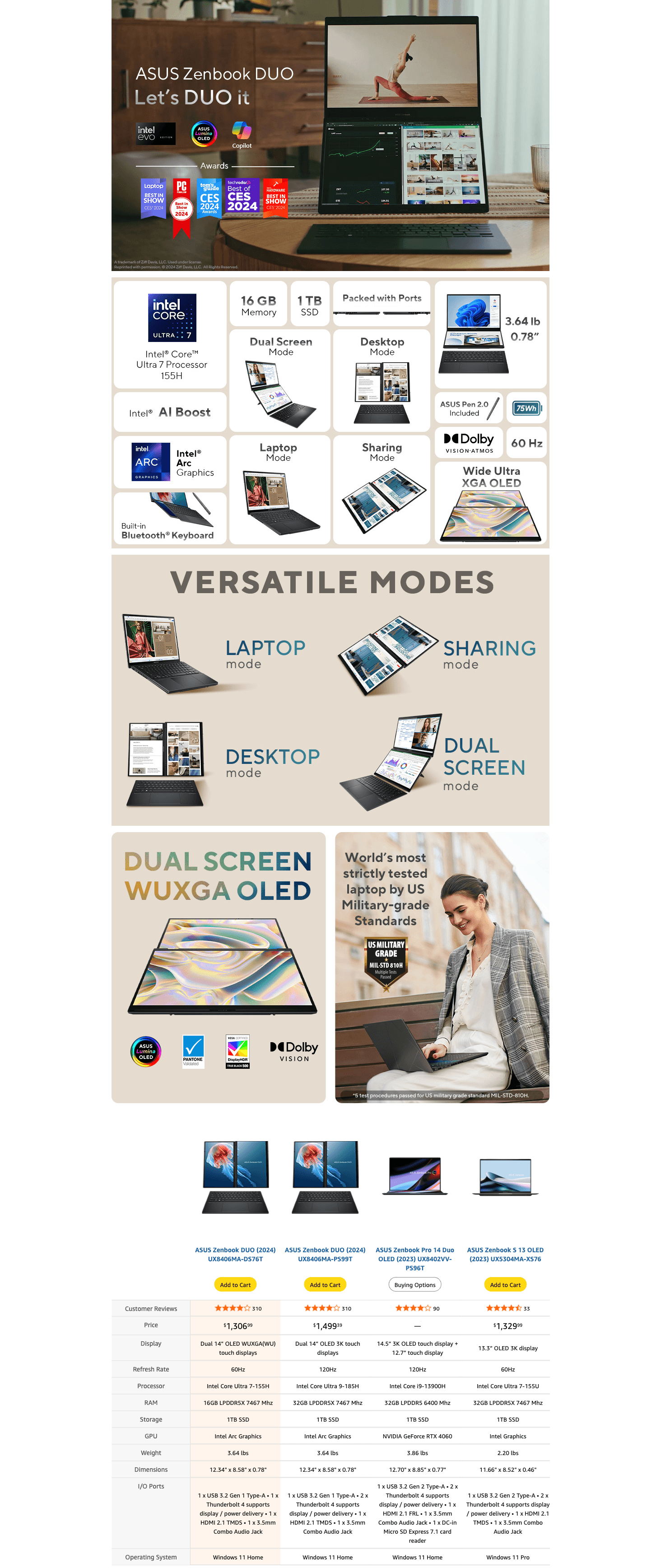 Premium A+ Content for Amazon.com: ASUS Zenbook Duo Laptop