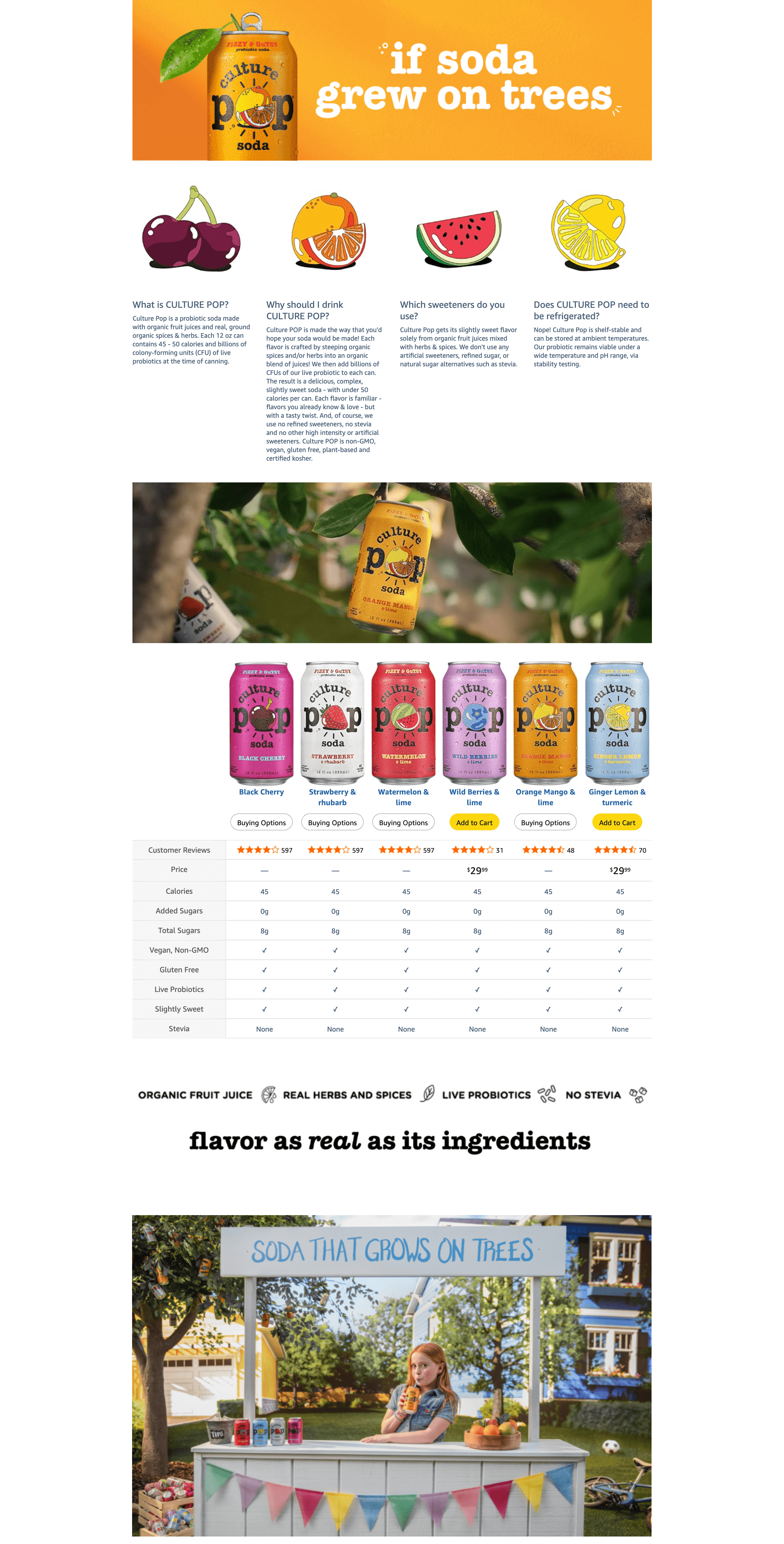Premium A+ Content for Amazon.com : Culture Pop Soda