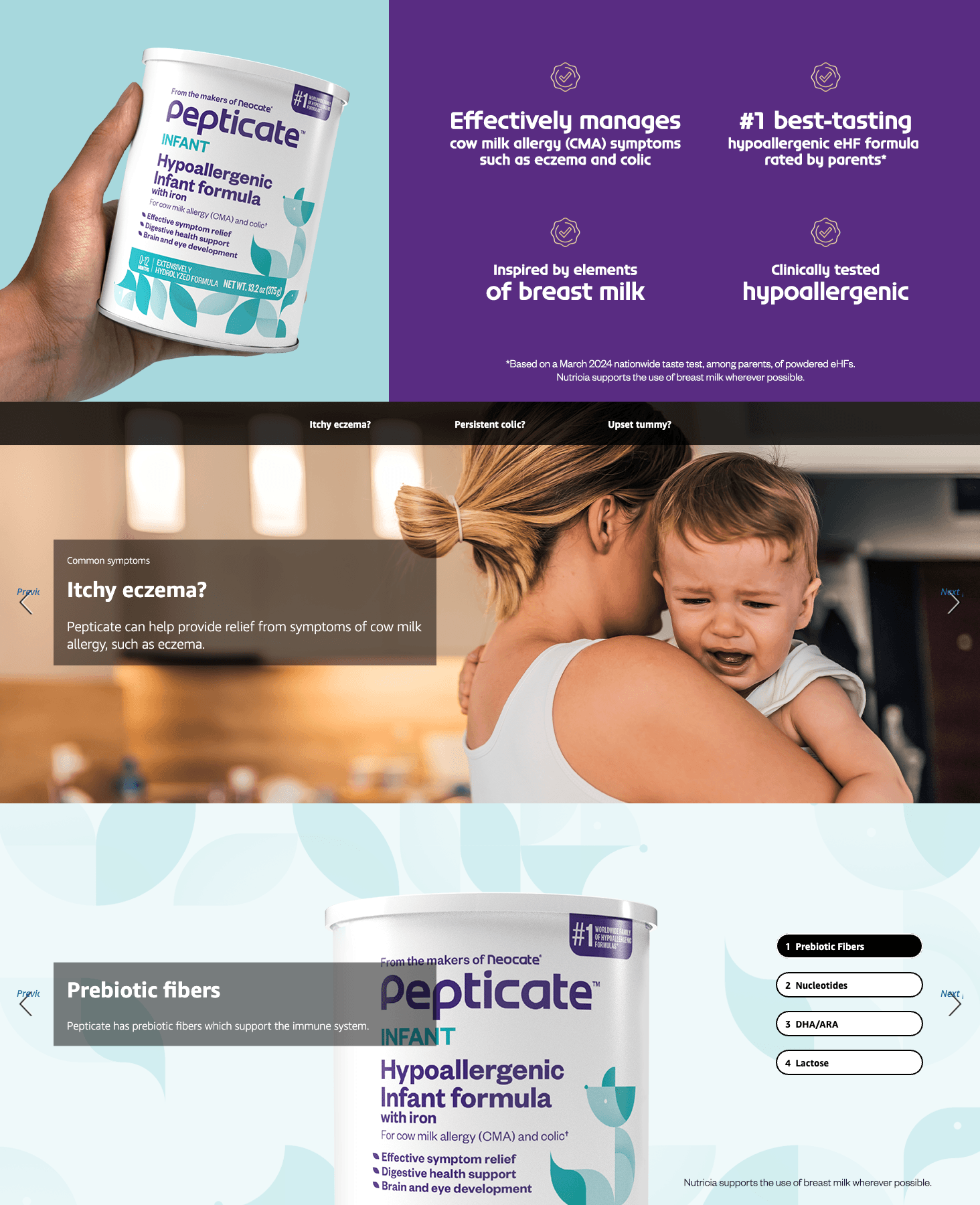 Premium A+ Content for Amazon.com: Pepticate Baby Formula