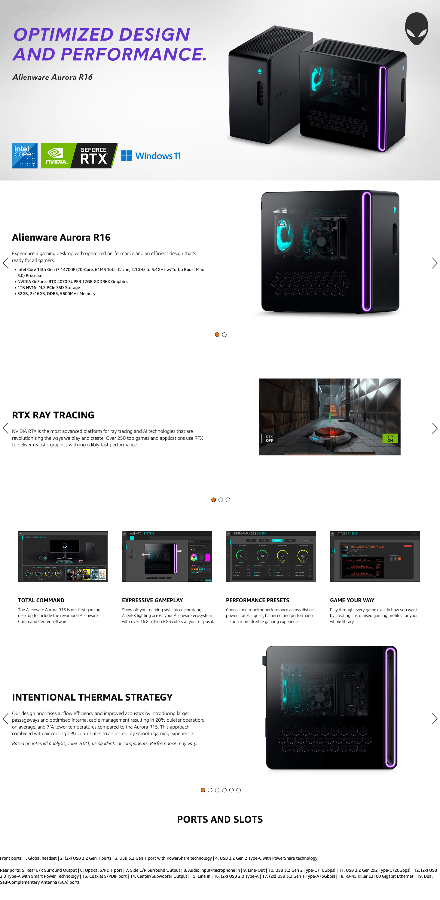 Premium A+ Content for Amazon.com: Alienware Aurora R16 Gaming Desktop