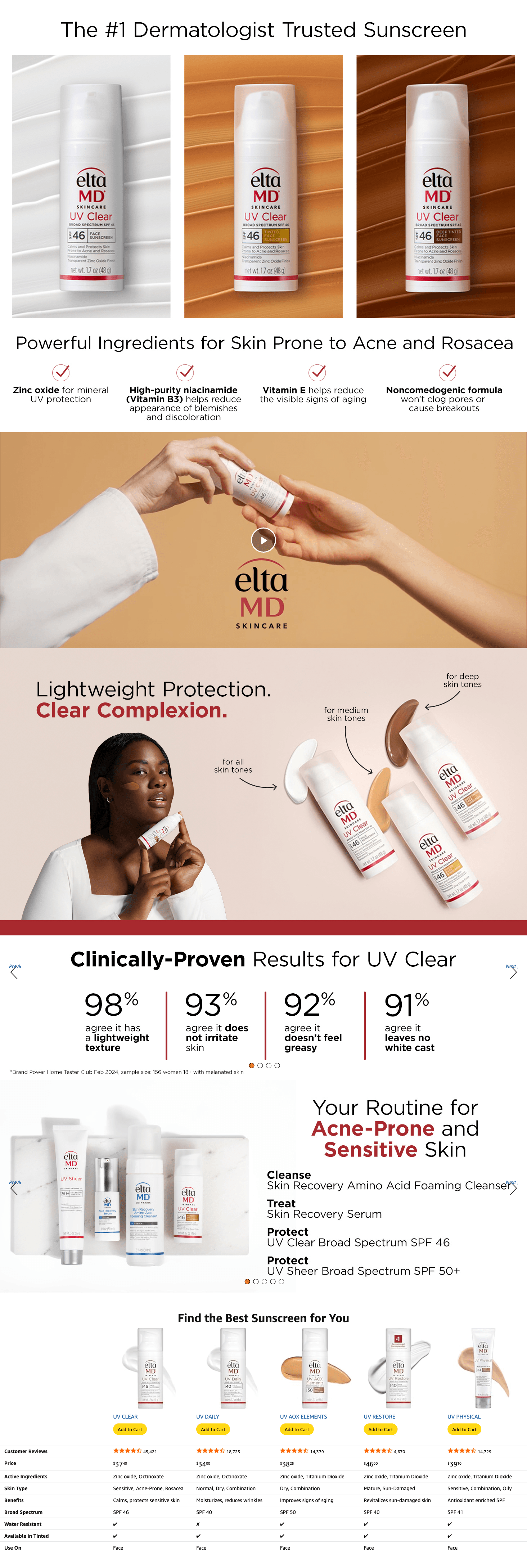 Premium A+ Content for Amazon.com: EltaMD UV Clear Tinted Sunscreen for Face