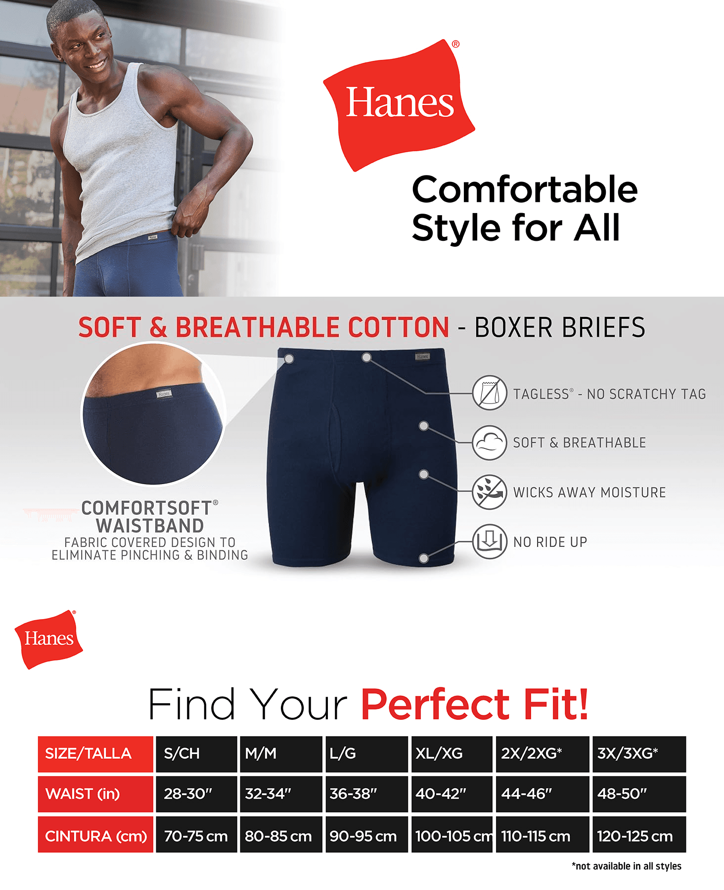 Premium A+ Content for Hanes mens Tagless Comfortsoft Waistband