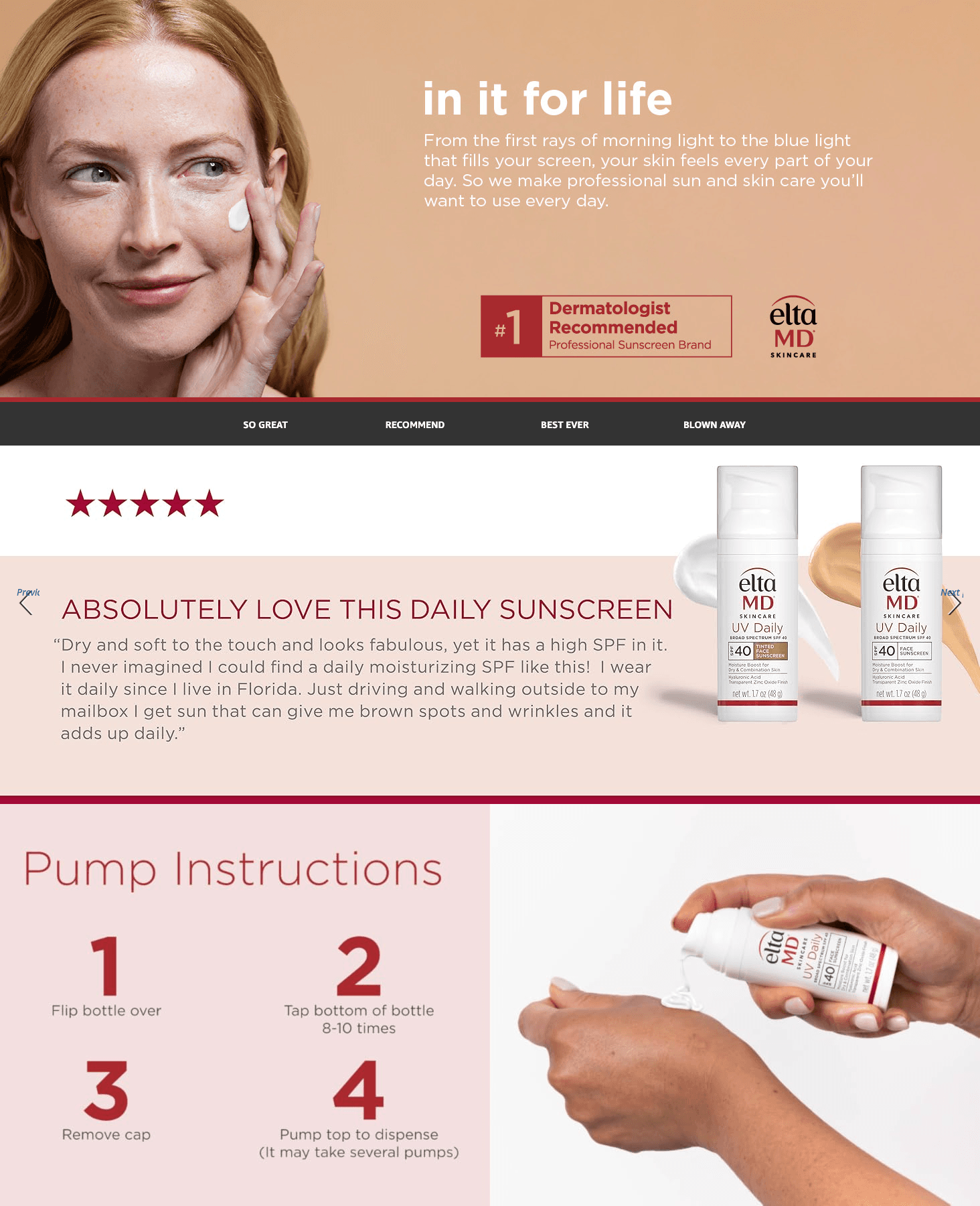 Premium A+ Content for Amazon.com: EltaMD UV Daily SPF 40 Face Sunscreen Moisturizer with Zinc Oxide