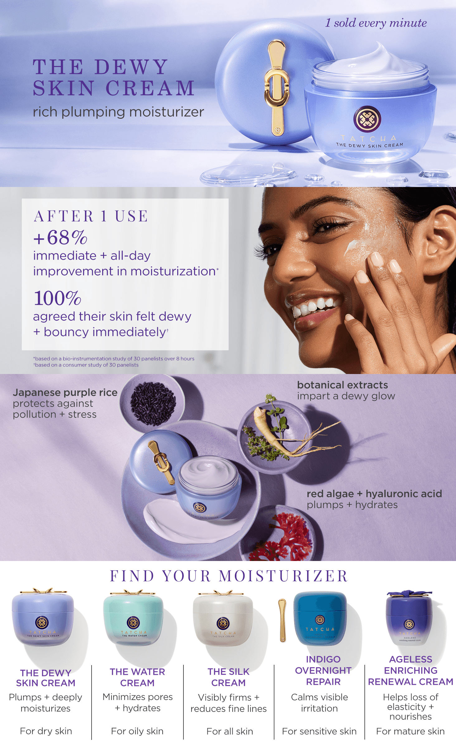 Premium A+ Content for Amazon.com: TATCHA The Dewy Skin Cream