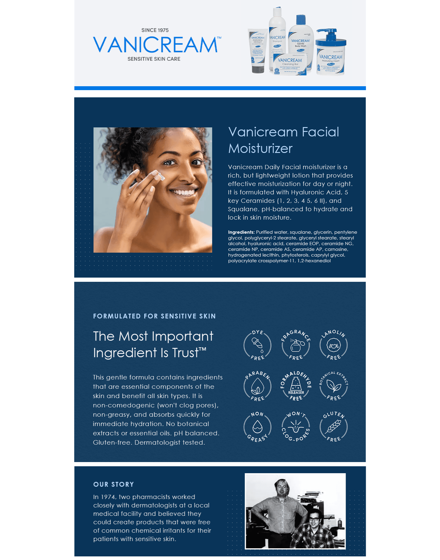 Premium A+ Content for Amazon.com: Vanicream Daily Facial Moisturizer With Ceramides and Hyaluronic Acid