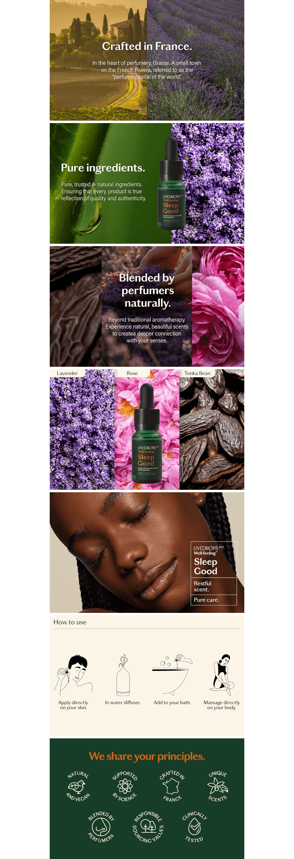 Premium A+ Content for Amazon.com: LIVEDROPS 24/7 Sleep Good Essential Oil Blend