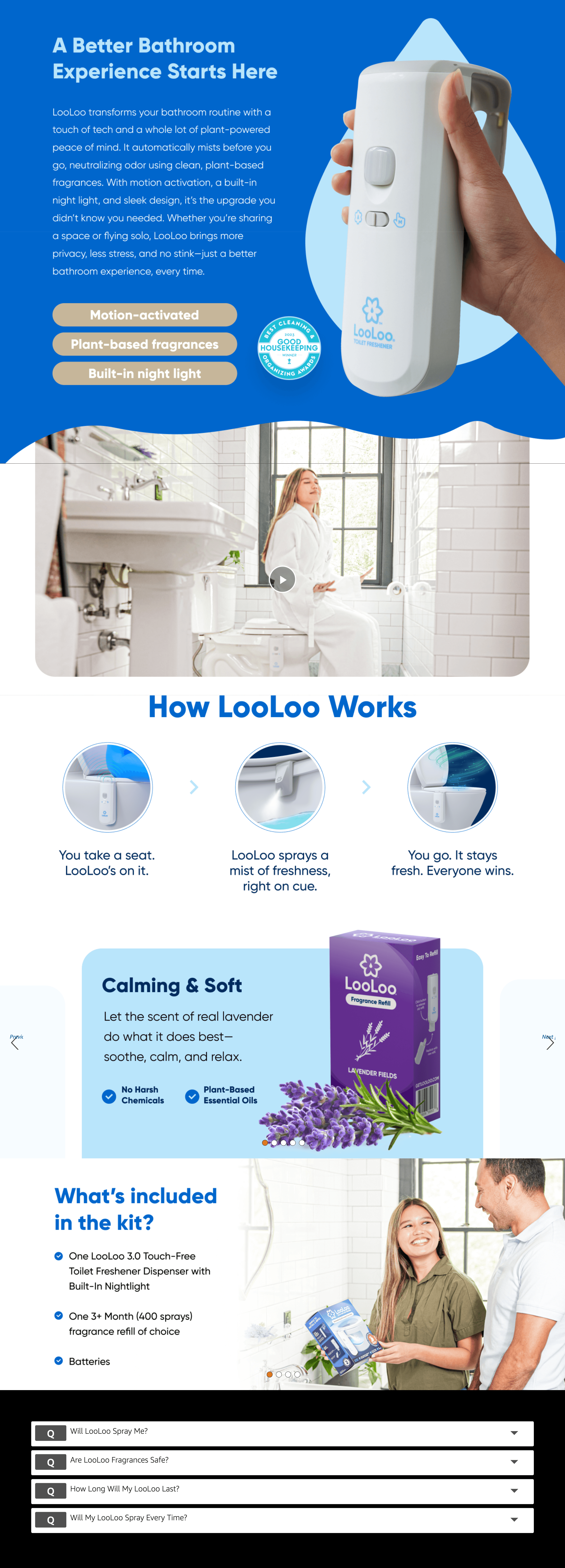 Premium A+ Content for Amazon.com: LooLoo Toilet Air Freshener Spray Refill