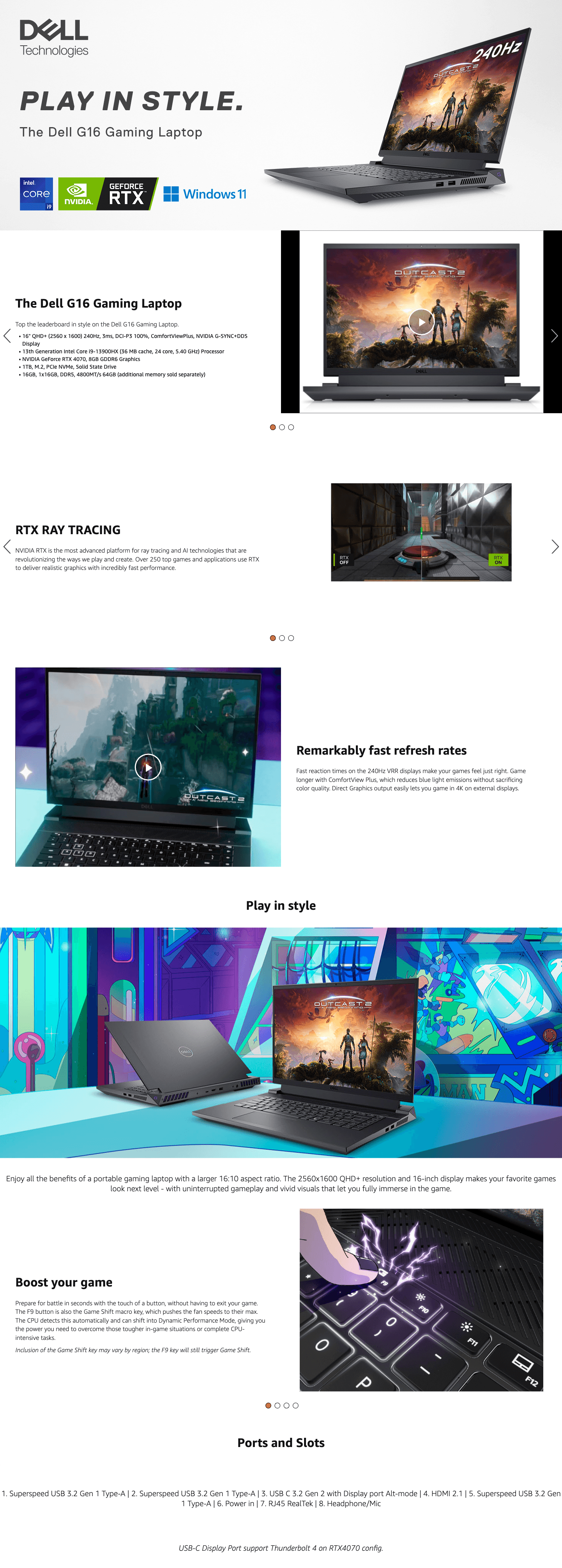 Premium A+ Content for Amazon.com: Dell G16 7630 Gaming Laptop