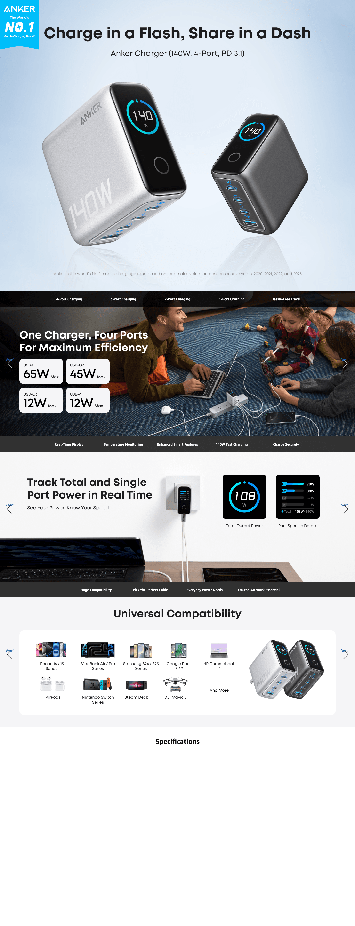 Premium A+ Content for Amazon.com: Anker Laptop Charger