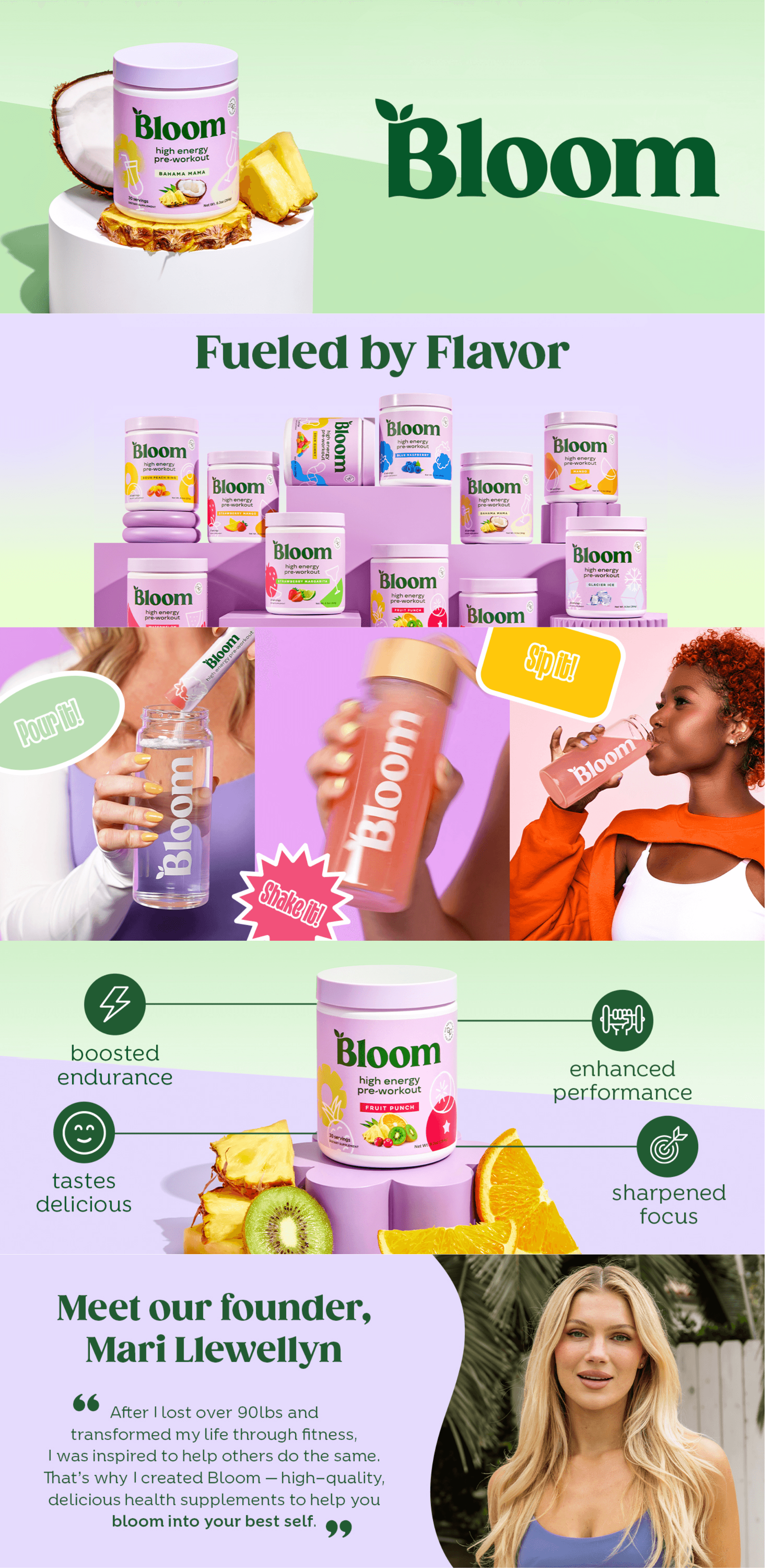 Premium A+ Content for Amazon.com: Bloom Nutrition High Energy Pre Workout with Beta Alanine