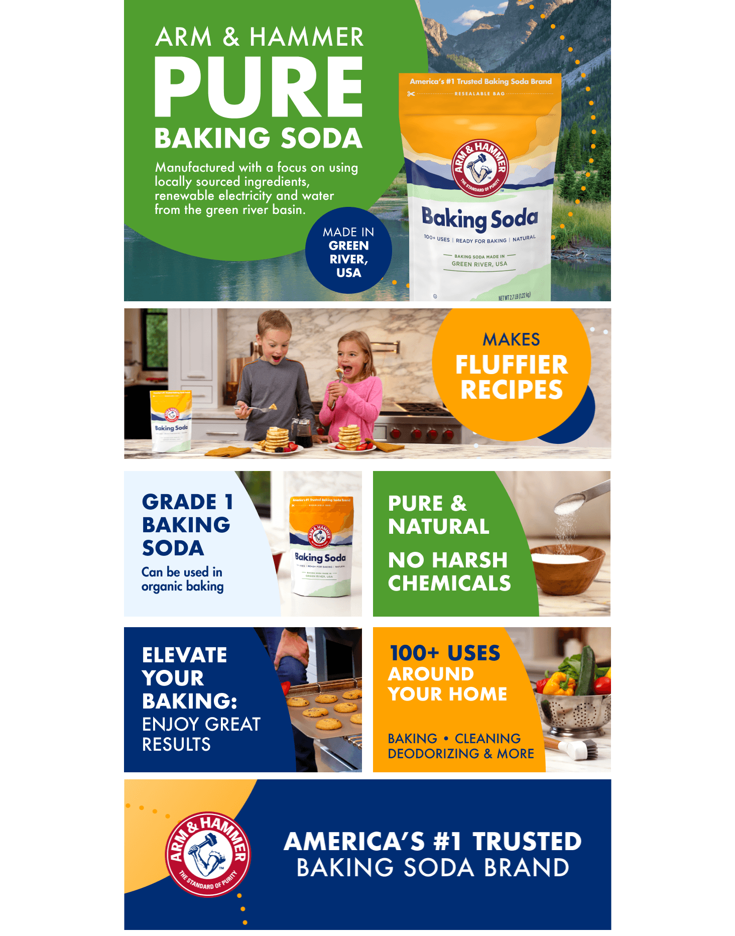 Premium A+ Content for Amazon.com: ARM & HAMMER Baking Soda Made in USA
