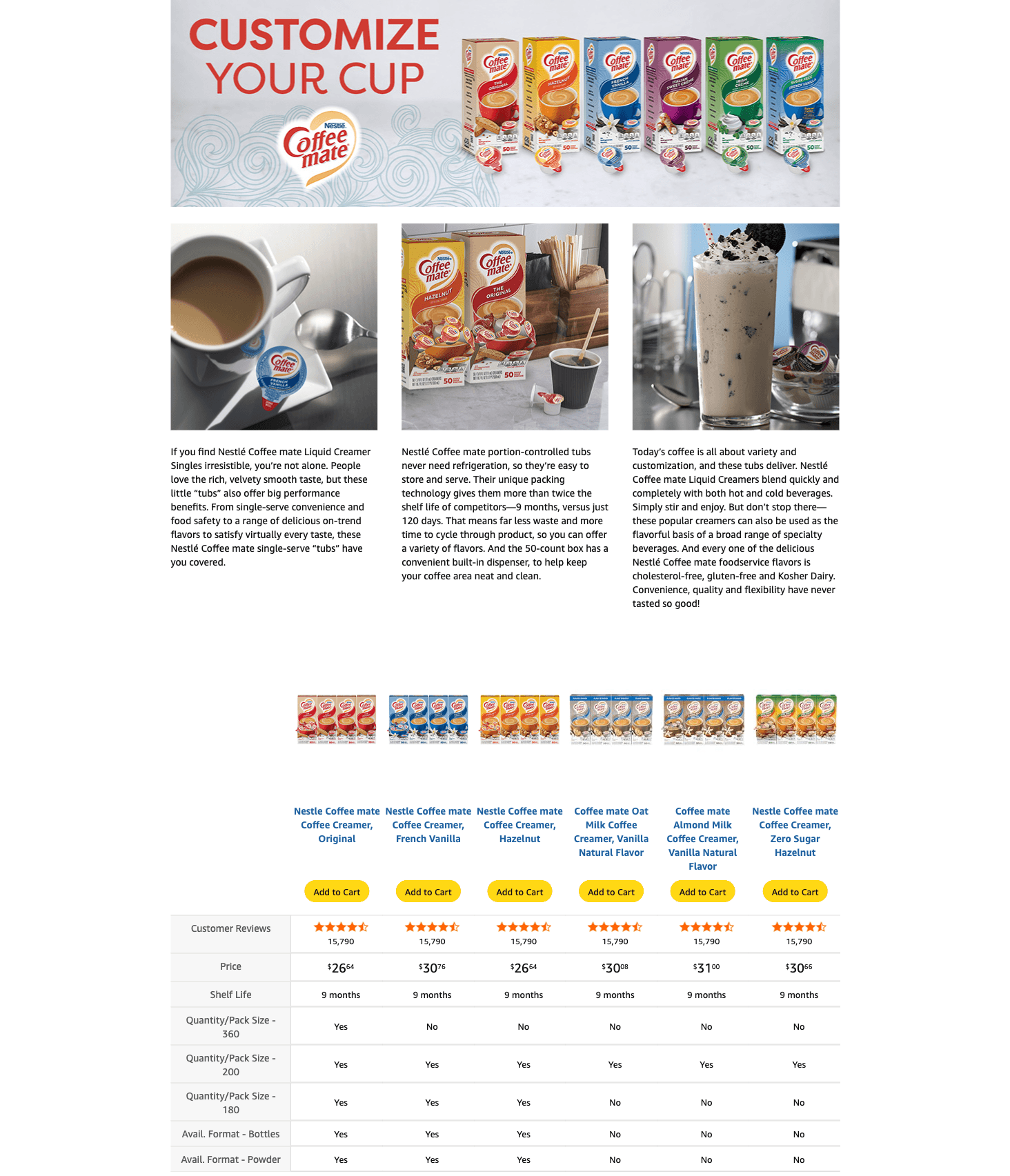 A+ Premium for Amazon.com: Nestle Coffee mate Coffee Creamer