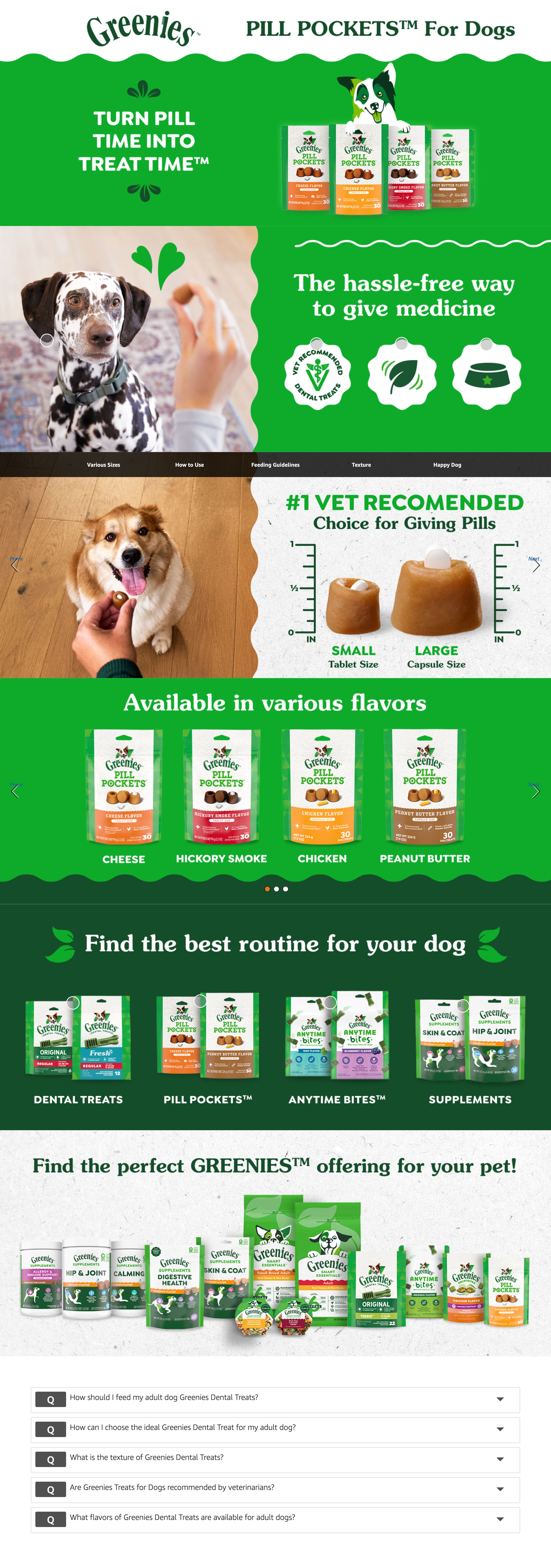 Premium A+ Content for Amazon.com: Greenies Pill Pockets for Dogs Large Size