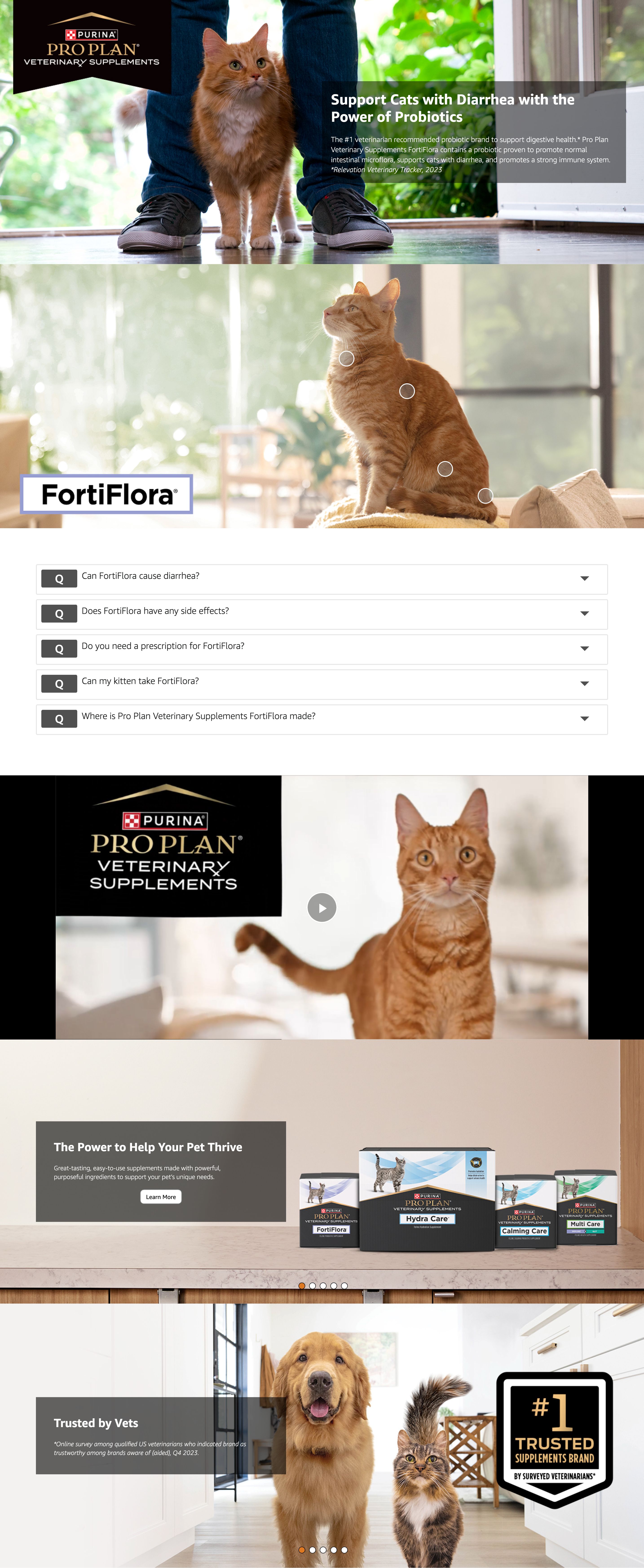 Premium A+ Content for Amazon.com : Purina Pro Plan Veterinary Supplements FortiFlora Cat Probiotic Supplement…