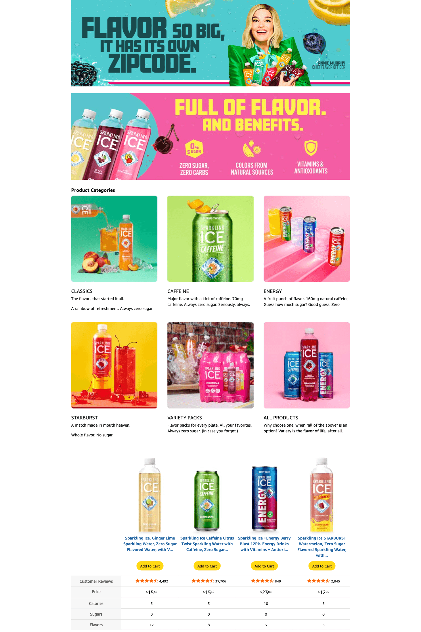 Premium A+ Content for Amazon.com: Sparkling Ice Purple Variety Pack