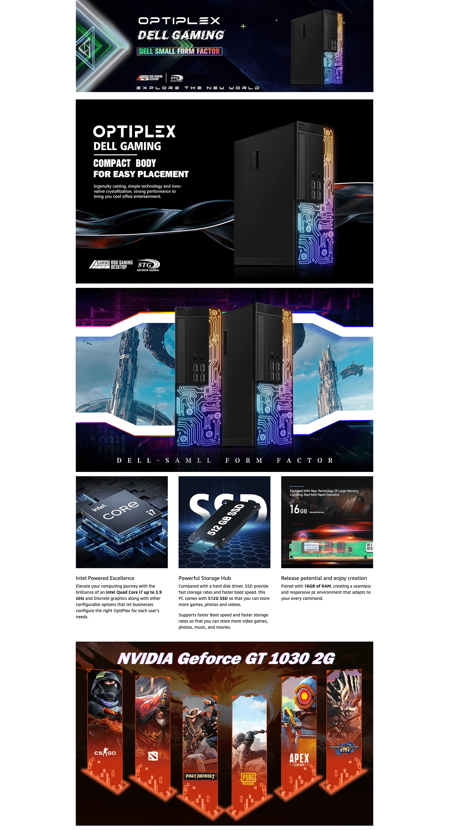 Premium A+ Content for Amazon.com: Dell Gaming OptiPlex Desktop RGB Computer PC