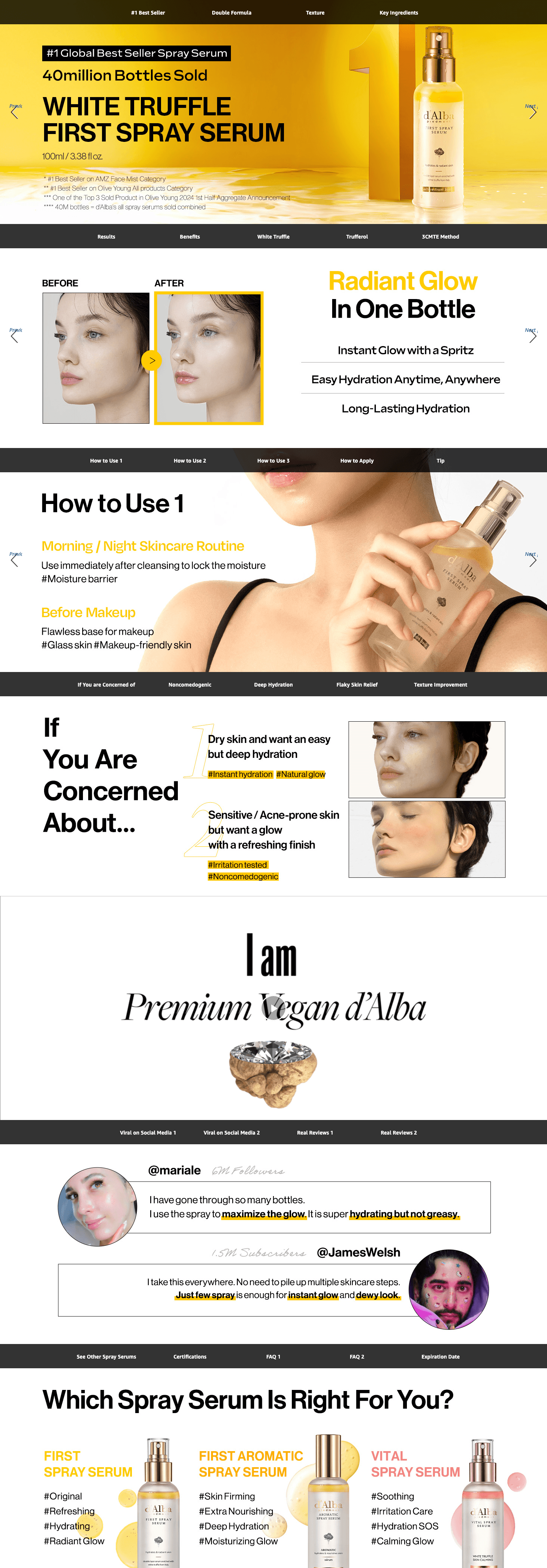 Premium A+ Content for Amazon.com: d'alba Piedmont Italian White Truffle First Spray Serum