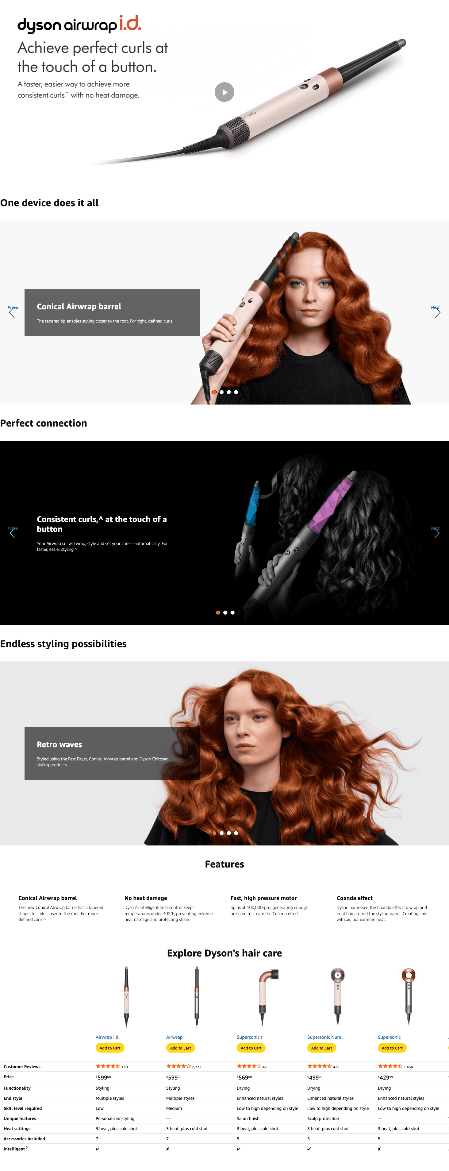 Premium A+ Content for Amazon.com: Dyson Airwrap i.d.™ Multi-Styler and Dryer Straight+Wavy in Ceramic Pink and…