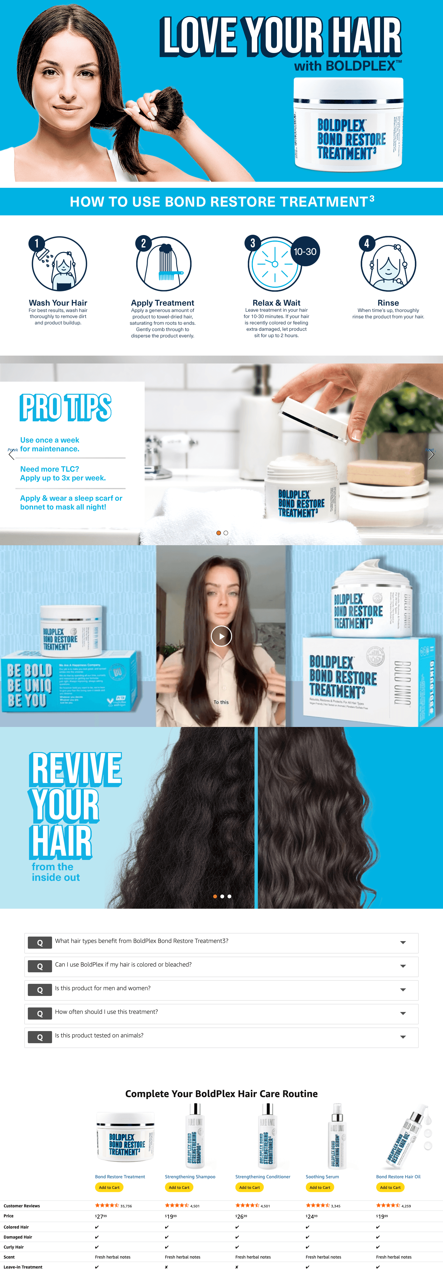 Premium A+ Content for Amazon.com: BoldPlex Hair Mask