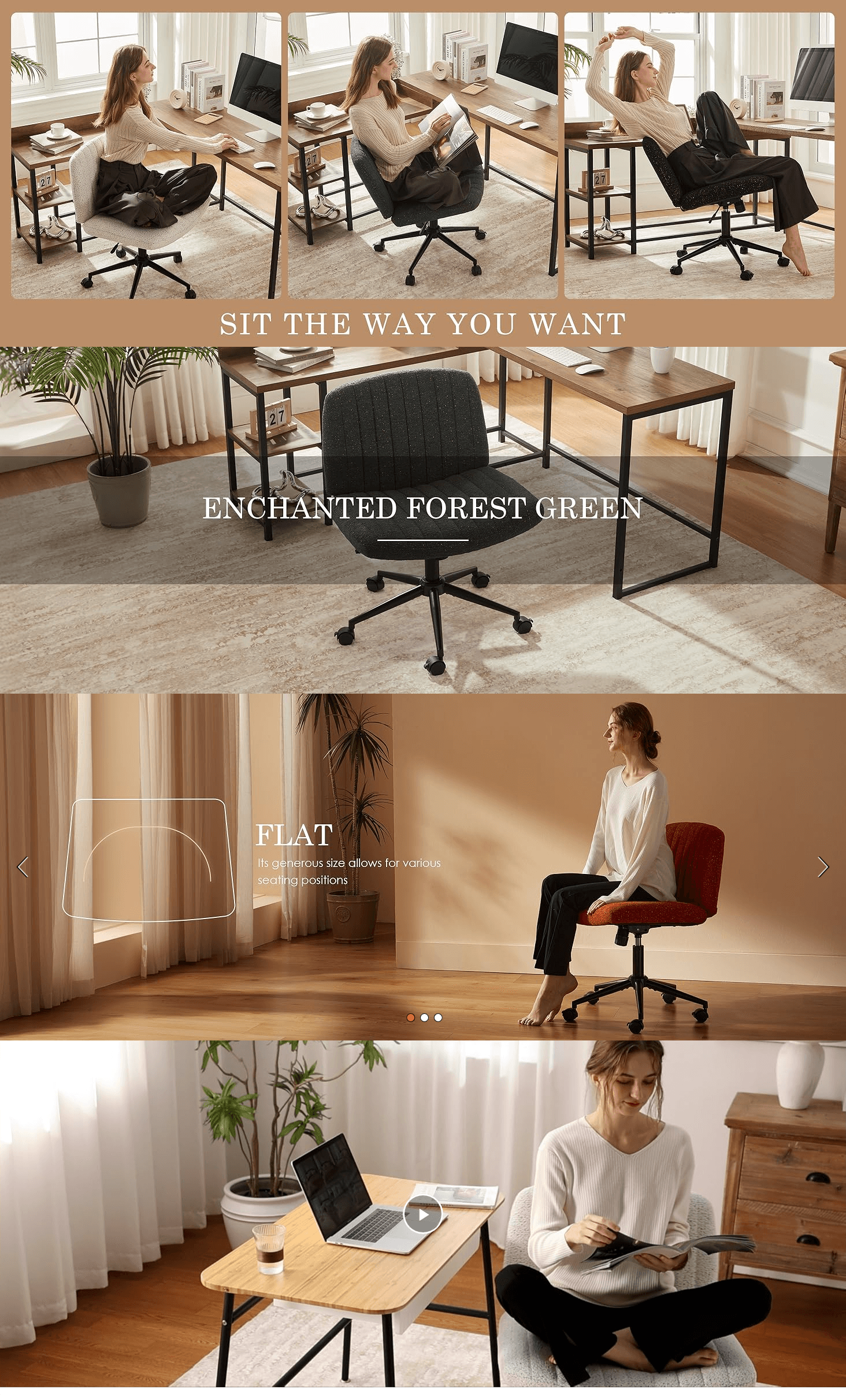 Premium A+ Content for Amazon.com: Dowinx Criss Cross Chair with Locking Wheels