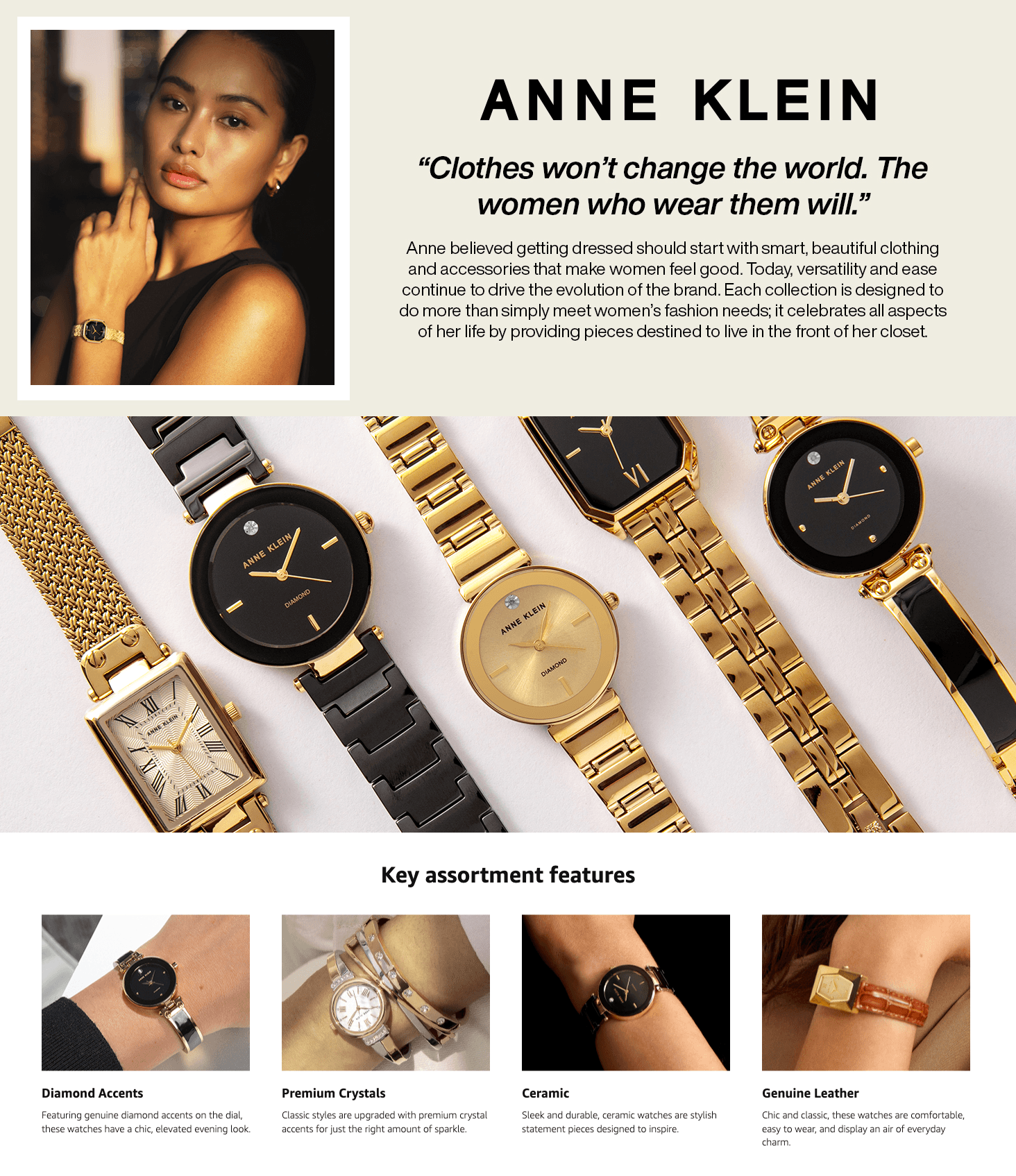 Premium A+ Content for Amazon.com: Anne Klein Women's Premium Crystal Accented Bangle Watch and Bracelet Set :…
