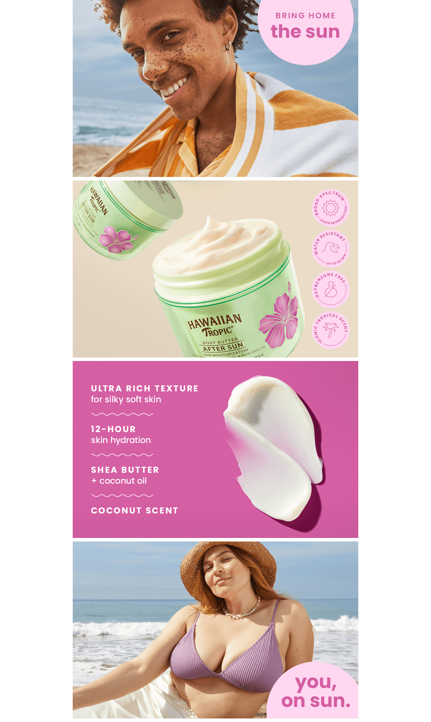 Premium A+ Content for Amazon.com : Hawaiian Tropic After Sun Body Butter with Coconut Oil