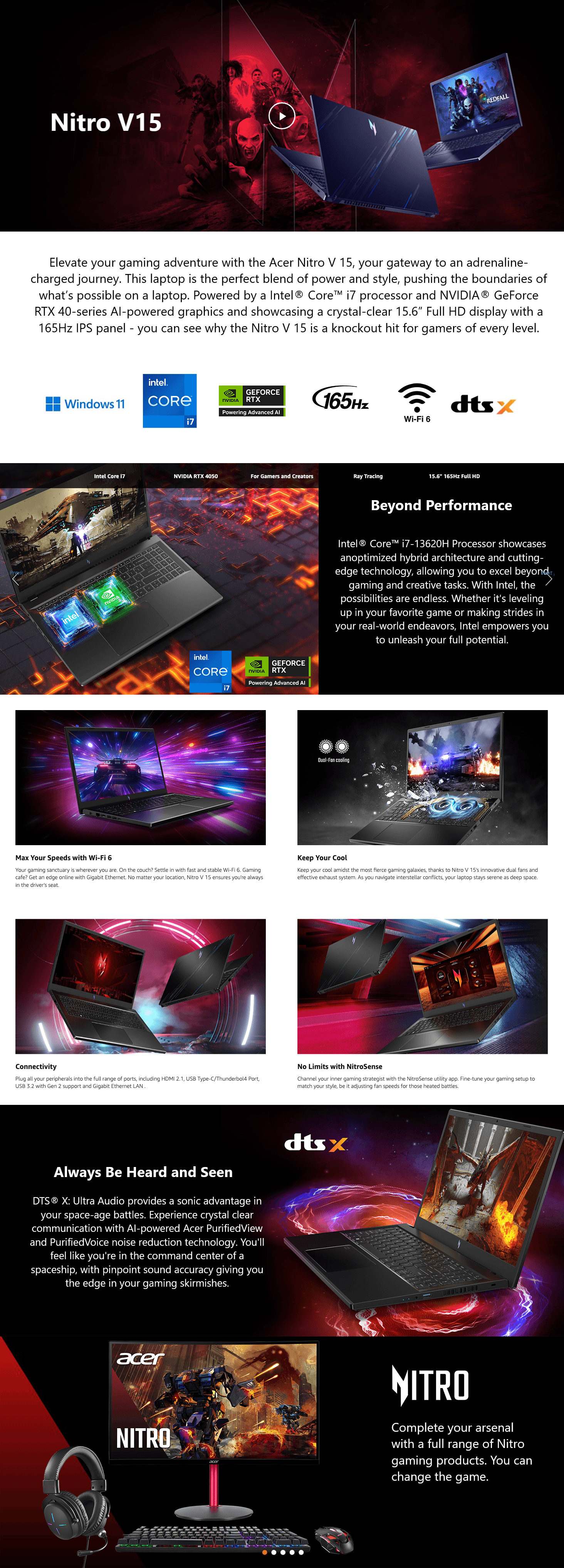 Premium A+ Content for Amazon.com: acer Nitro V Gaming Laptop