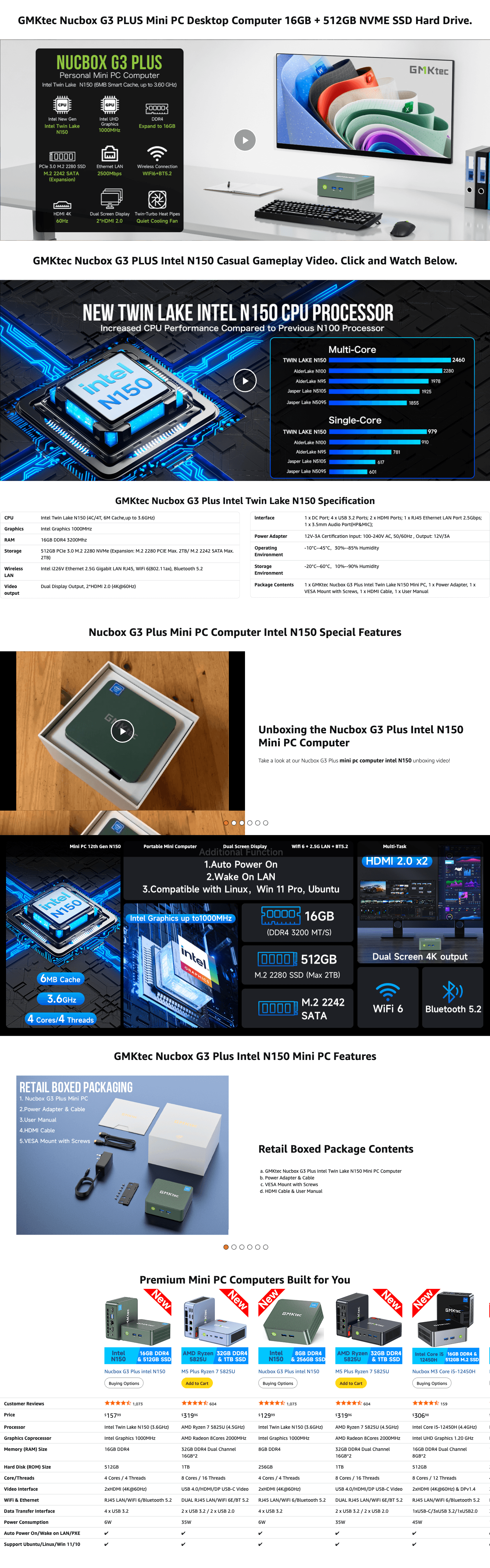 Premium A+ Content for Amazon.com: GMKtec Mini PC