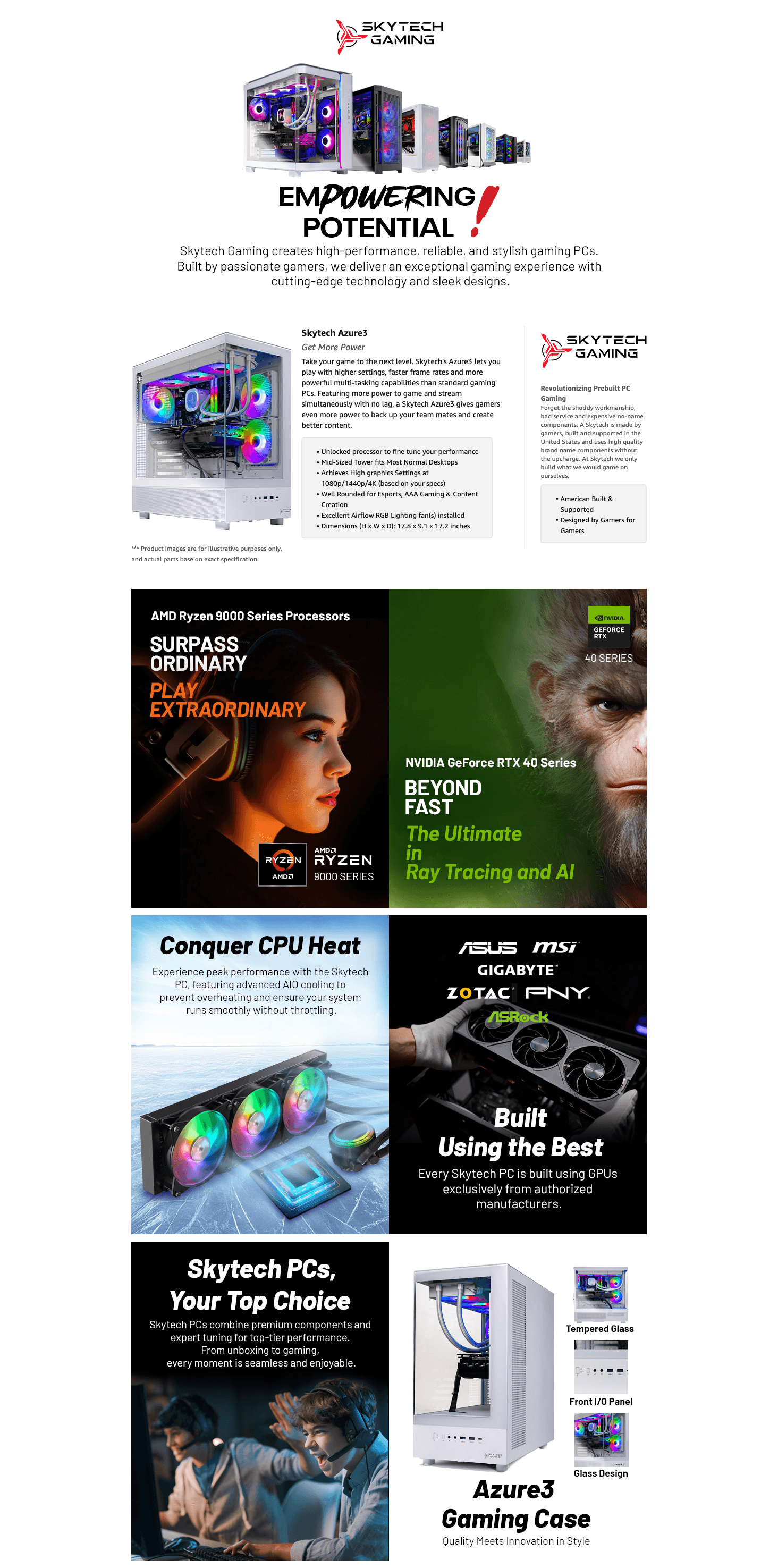 Premium A+ Content for Amazon.com: Skytech Azure Gaming PC Desktop