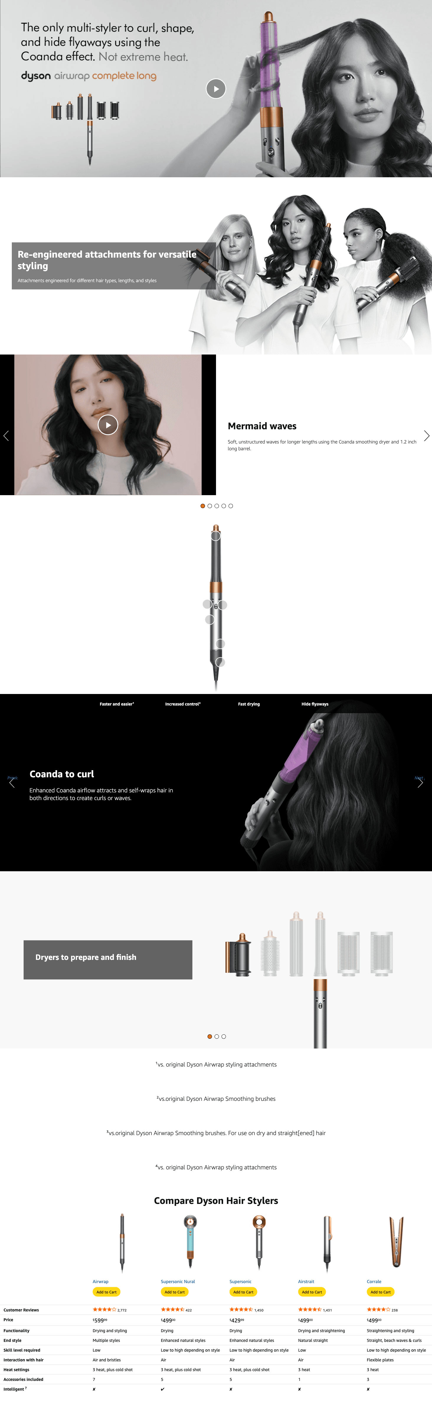 Premium A+ Content for Amazon.com: Dyson Airwrap™ Multi-Styler Complete Long