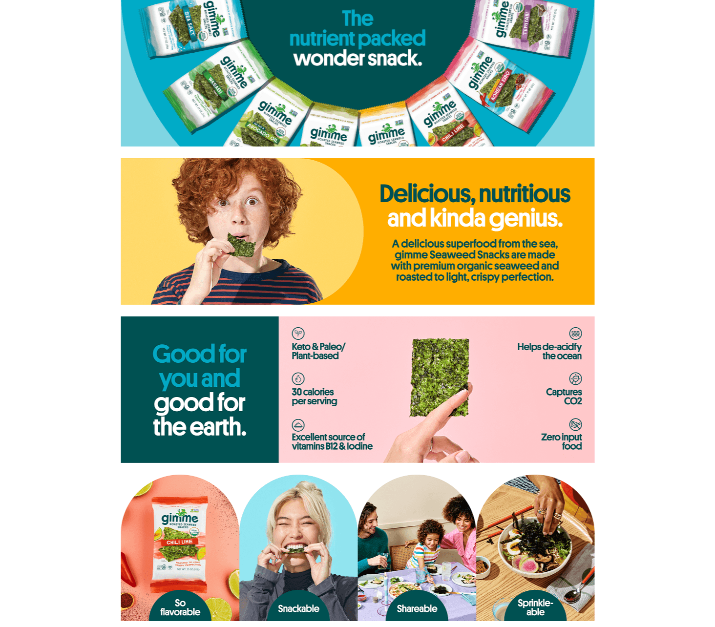 Premium A+ Content for Amazon.com: gimMe Organic Roasted Seaweed Sheets