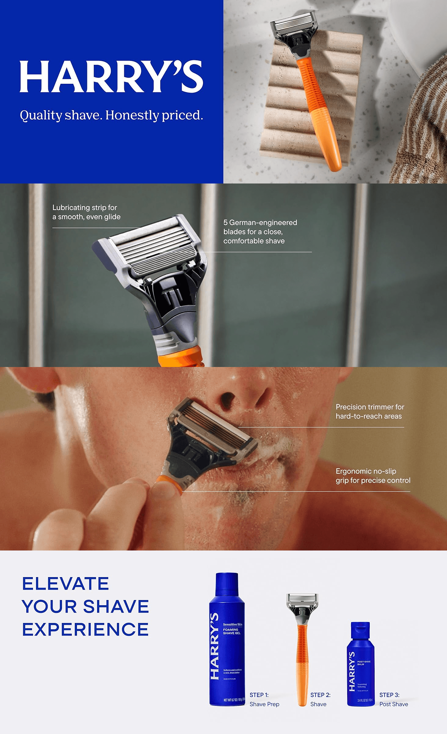 Premium A+ Content for Amazon.com: Harry's Shaving Kit for Men