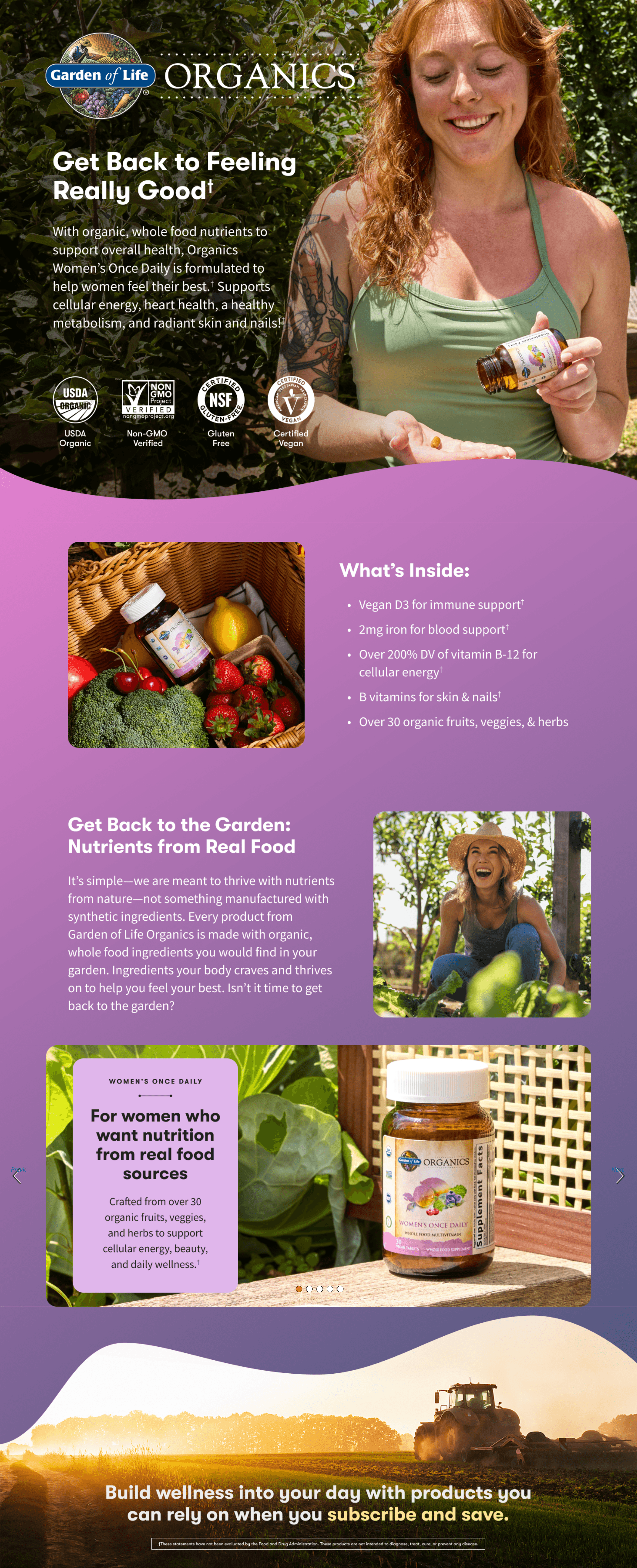 Premium A+ Content for Amazon.com: Garden of Life Organics Multivitamin for Women