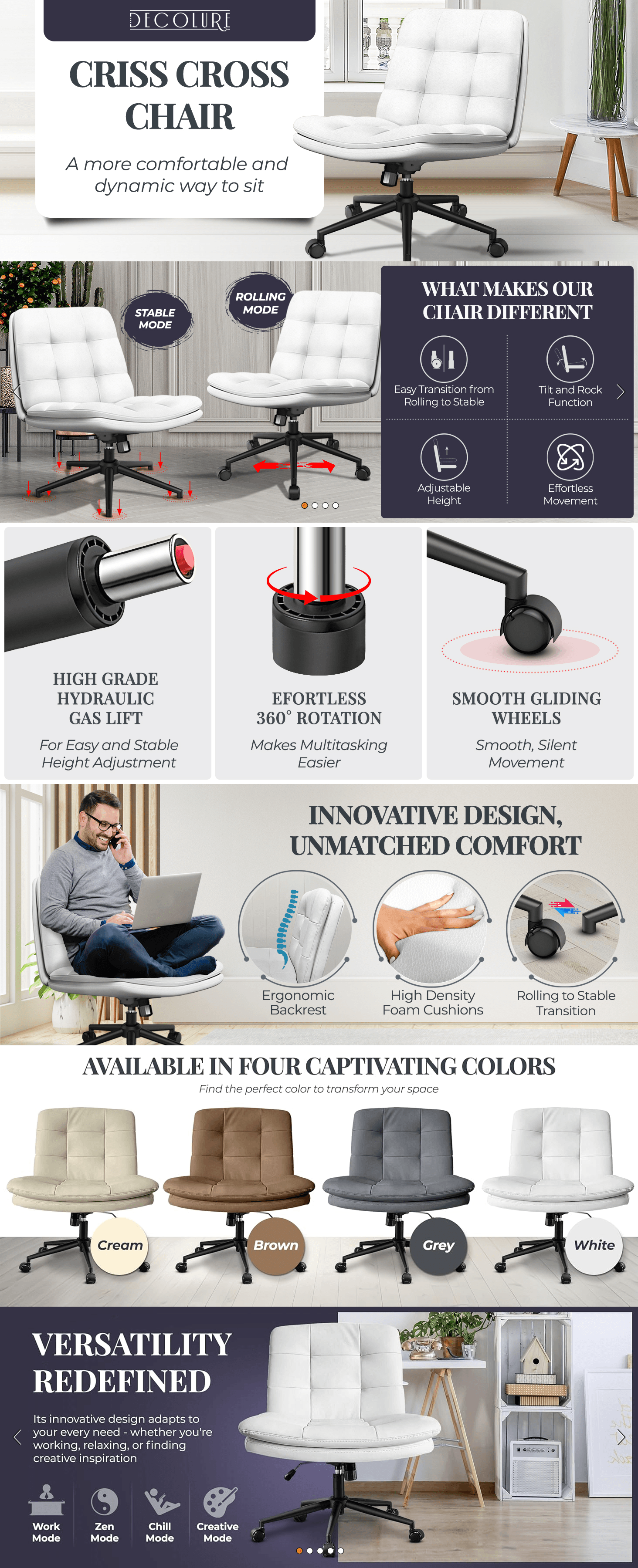 Premium A+ Content for Amazon.com: Criss Cross Desk Chair for Cross Legged Sitting