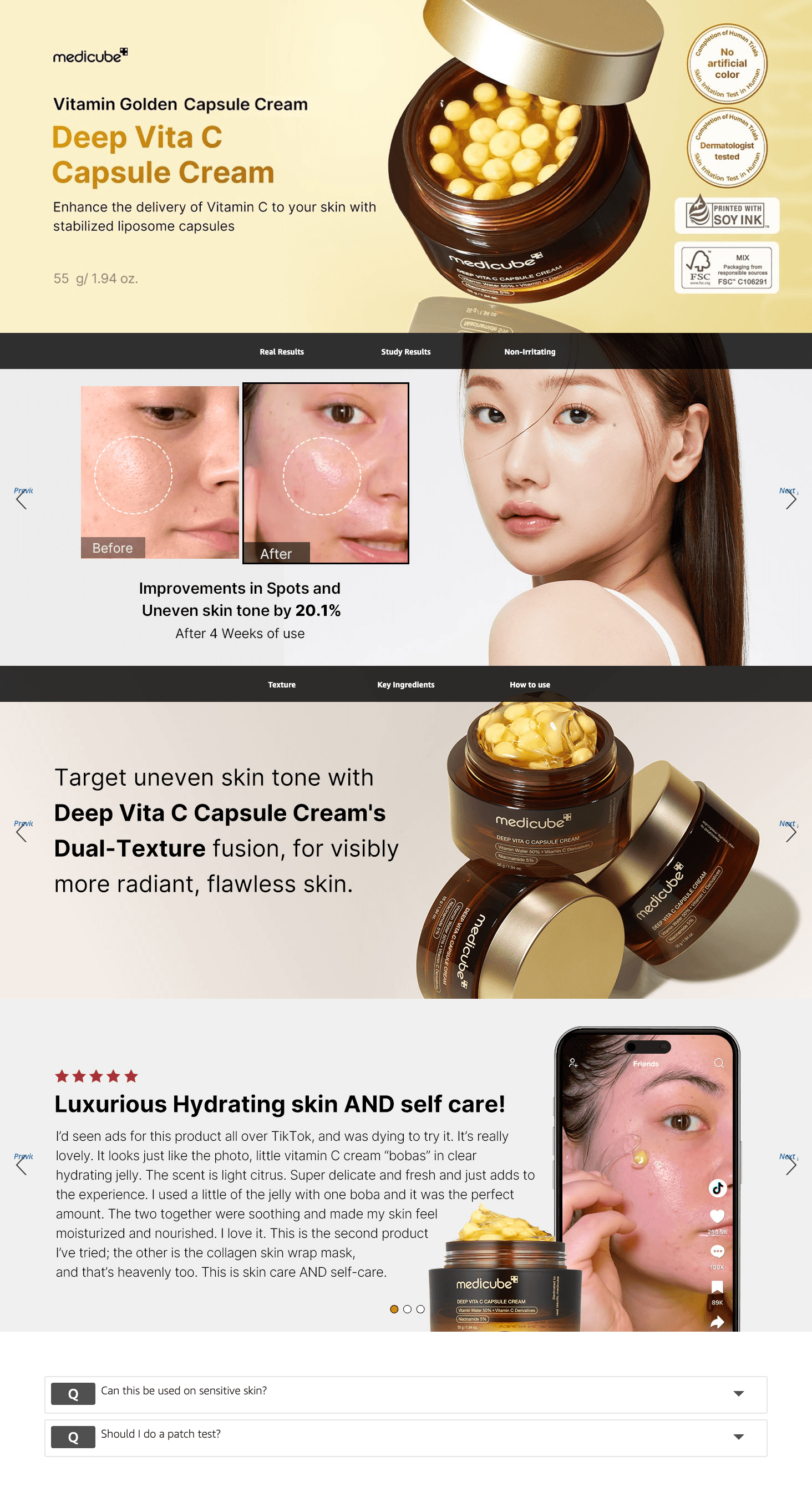 Premium A+ Content for Amazon.com: medicube Deep Vitamin C Golden Capsule Face Moisturizer