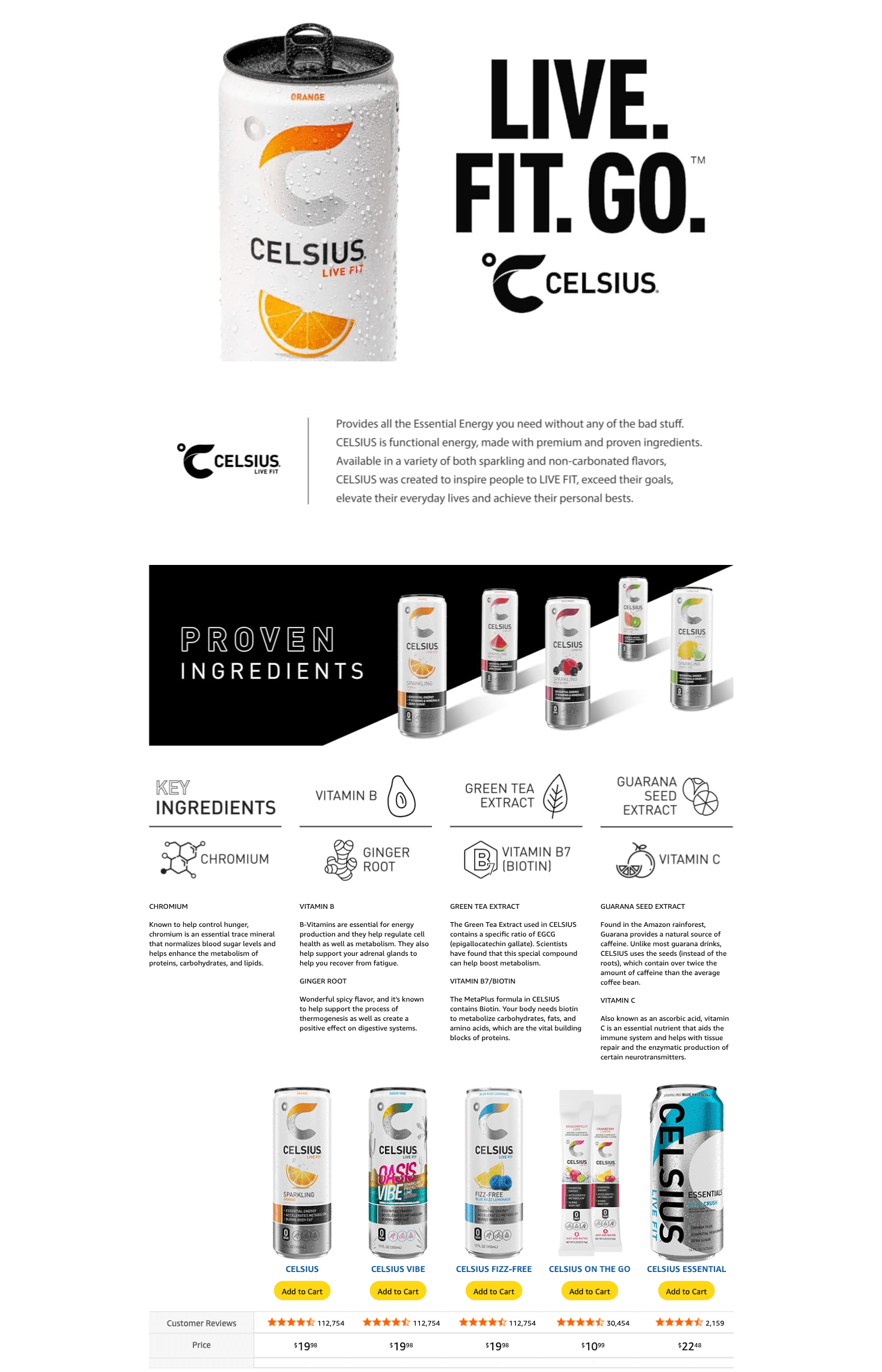 Premium A+ Content for Amazon.com: CELSIUS Sparkling Kiwi Guava