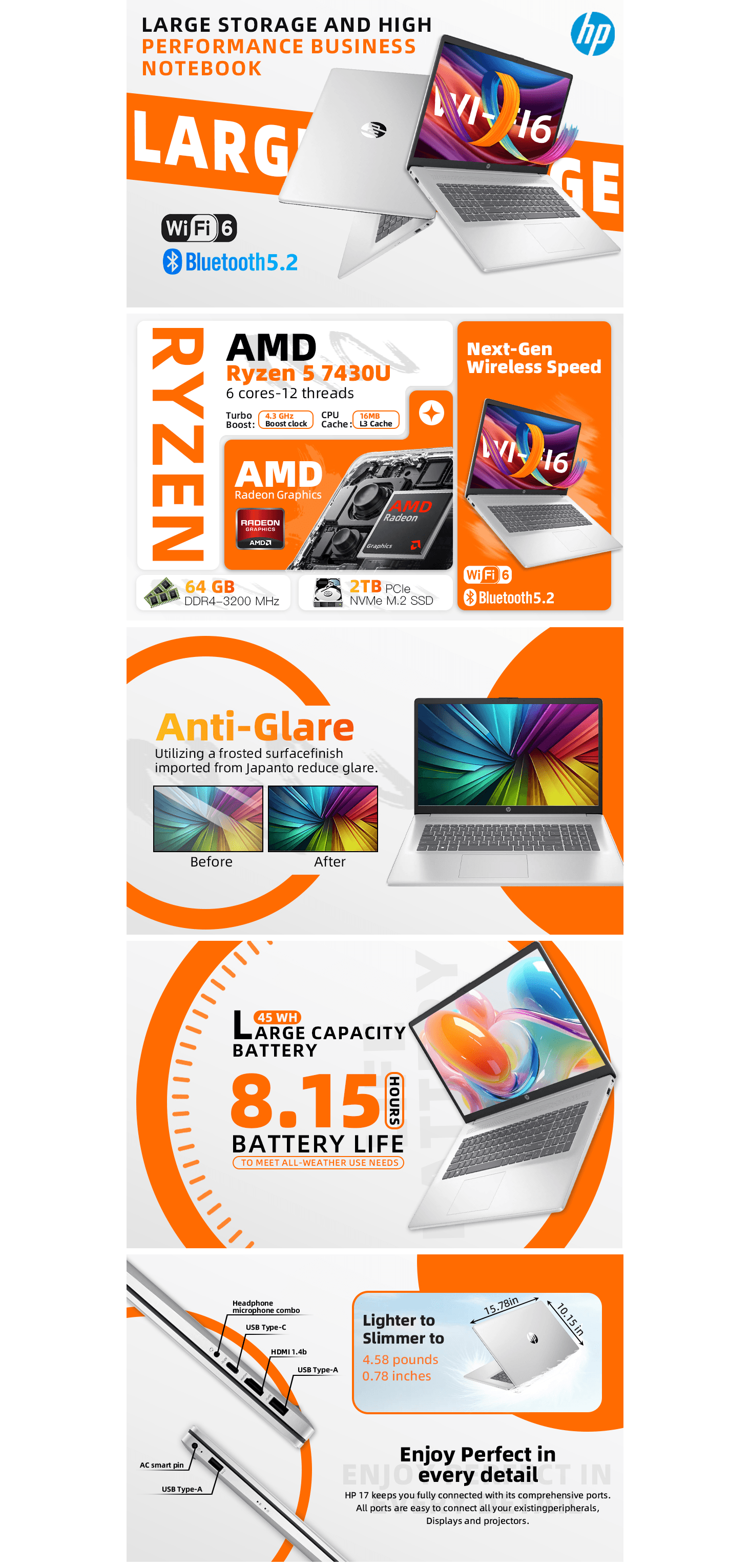 Premium A+ Content for Amazon.com: HP 17 inch Laptop for Business and Students