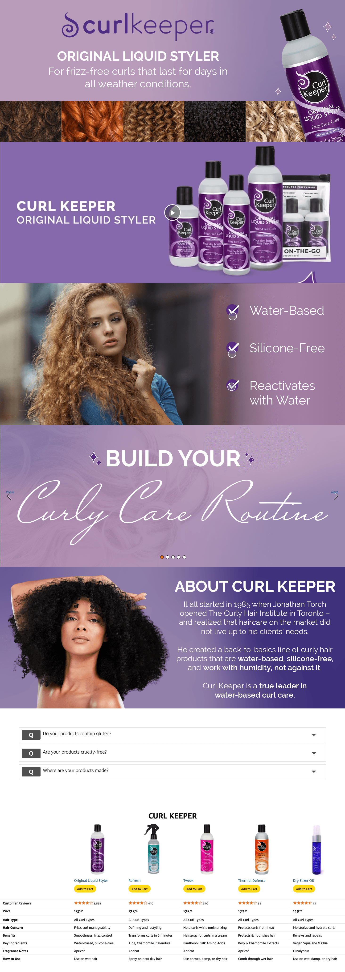 Premium A+ Content for Amazon.com : Original Curl Keeper Anti-Frizz Curl Defining Hair Styler (8 Oz)