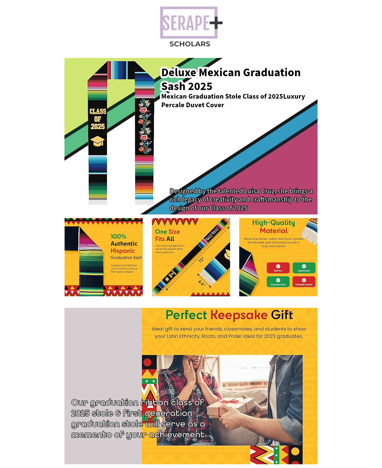 Premium A+ Content for Amazon.com: Deluxe Mexican Graduation Sash 2025