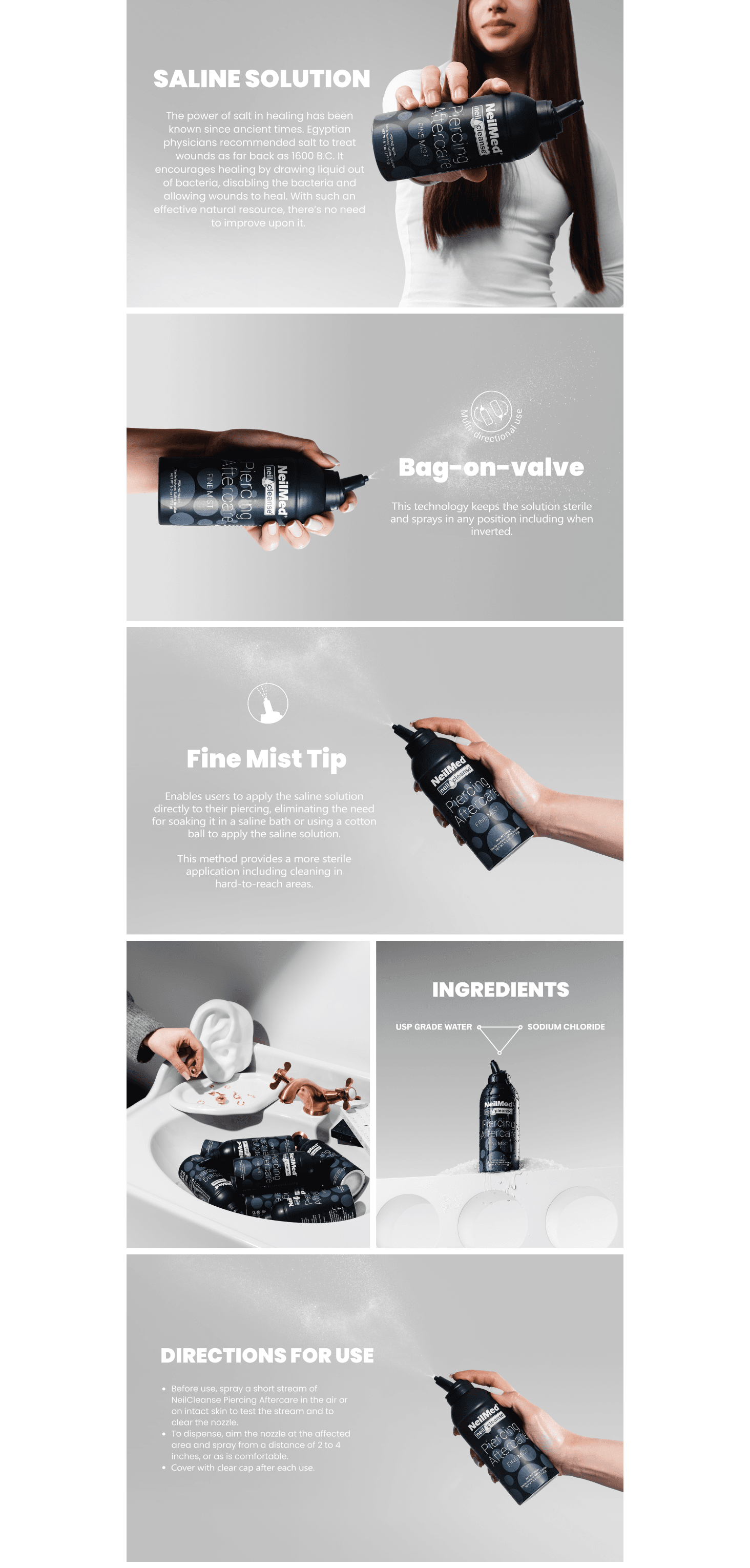 Premium A+ Content for Amazon.com: NeilMed NeilCleanse Piercing Aftercare