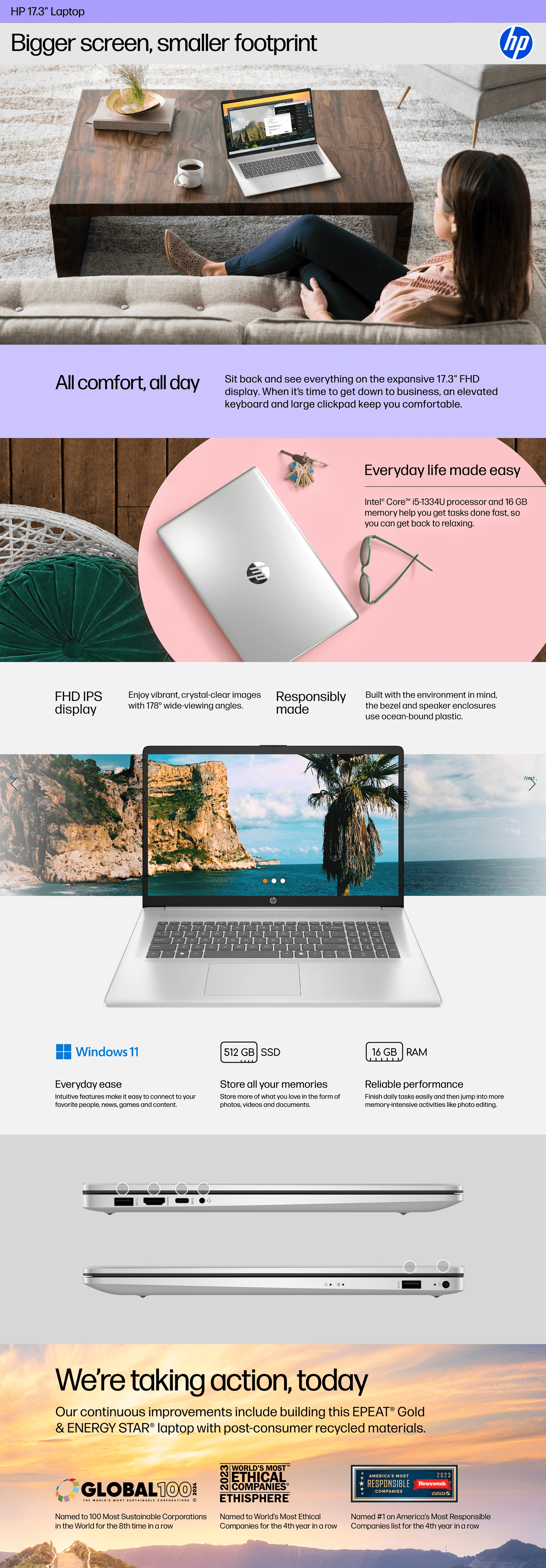 Premium A+ Content for Amazon.com: HP 17.3 inch Laptop