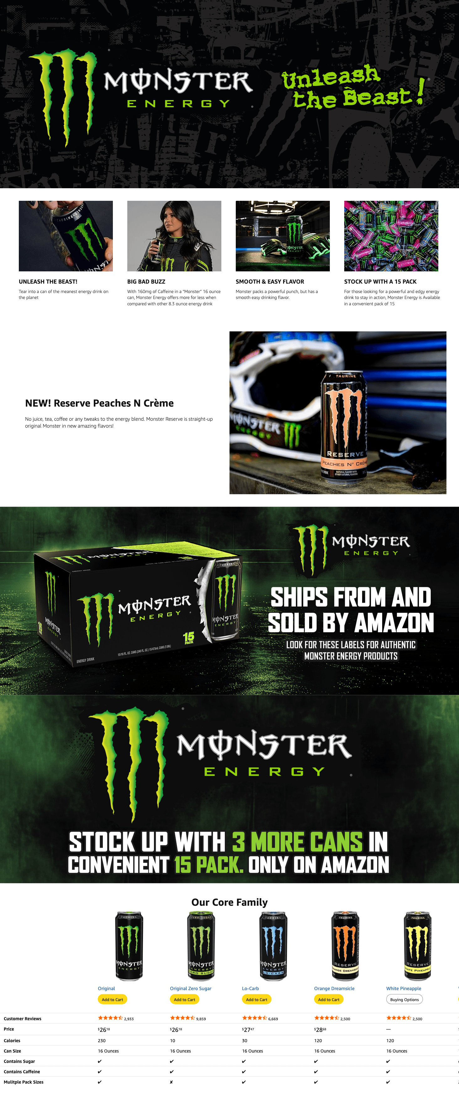 Premium A+ Content for Amazon.com : Monster Energy Zero Sugar