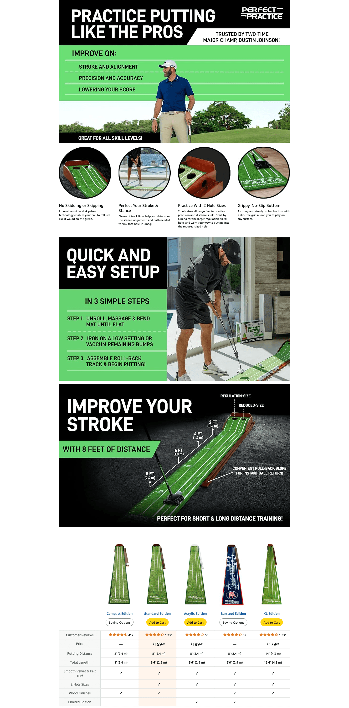 Premium A+ Content for Amazon.com : PERFECT PRACTICE Golf Putting Mirror