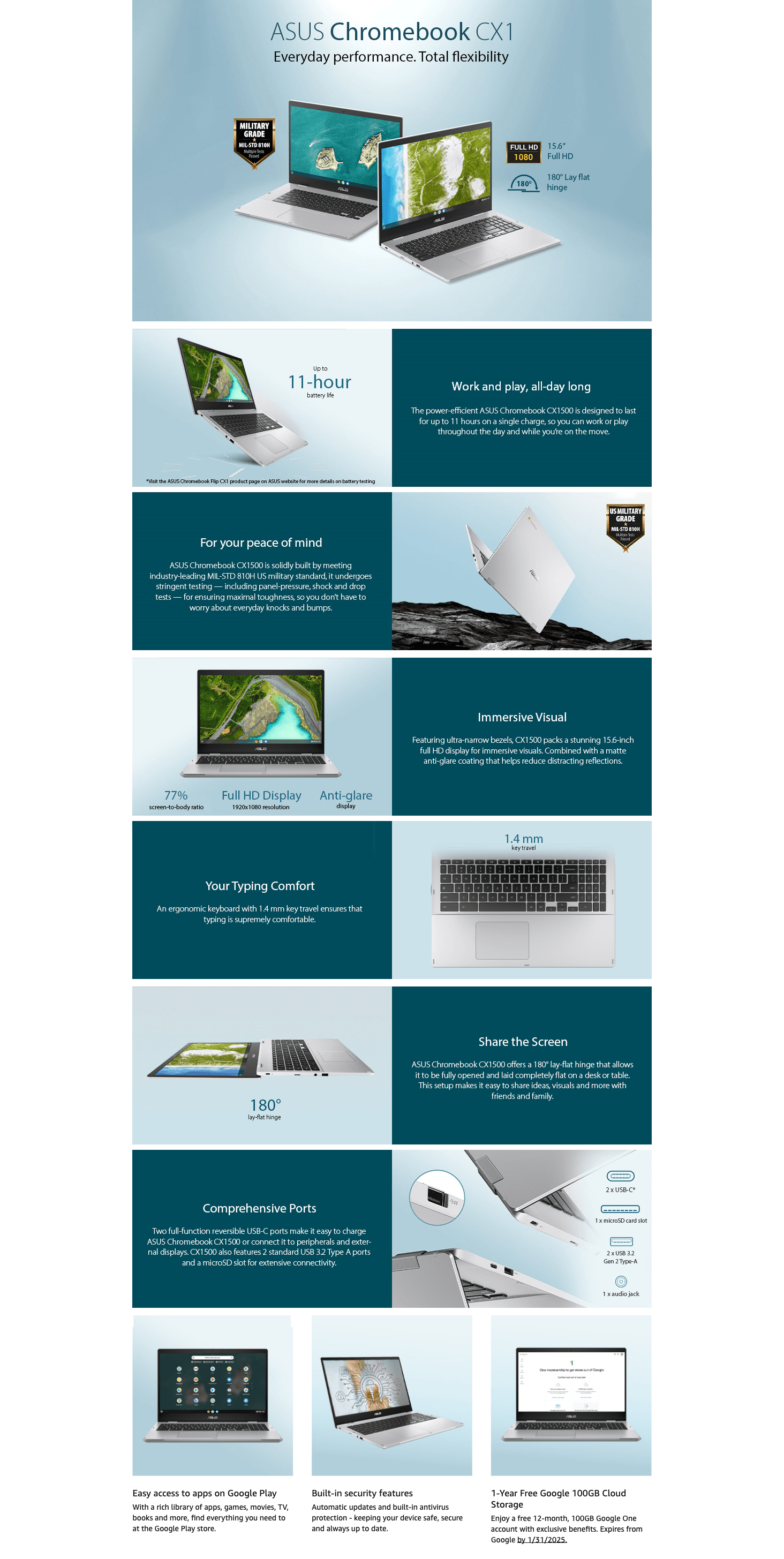 Premium A+ Content for Amazon.com: ASUS Chromebook CX1