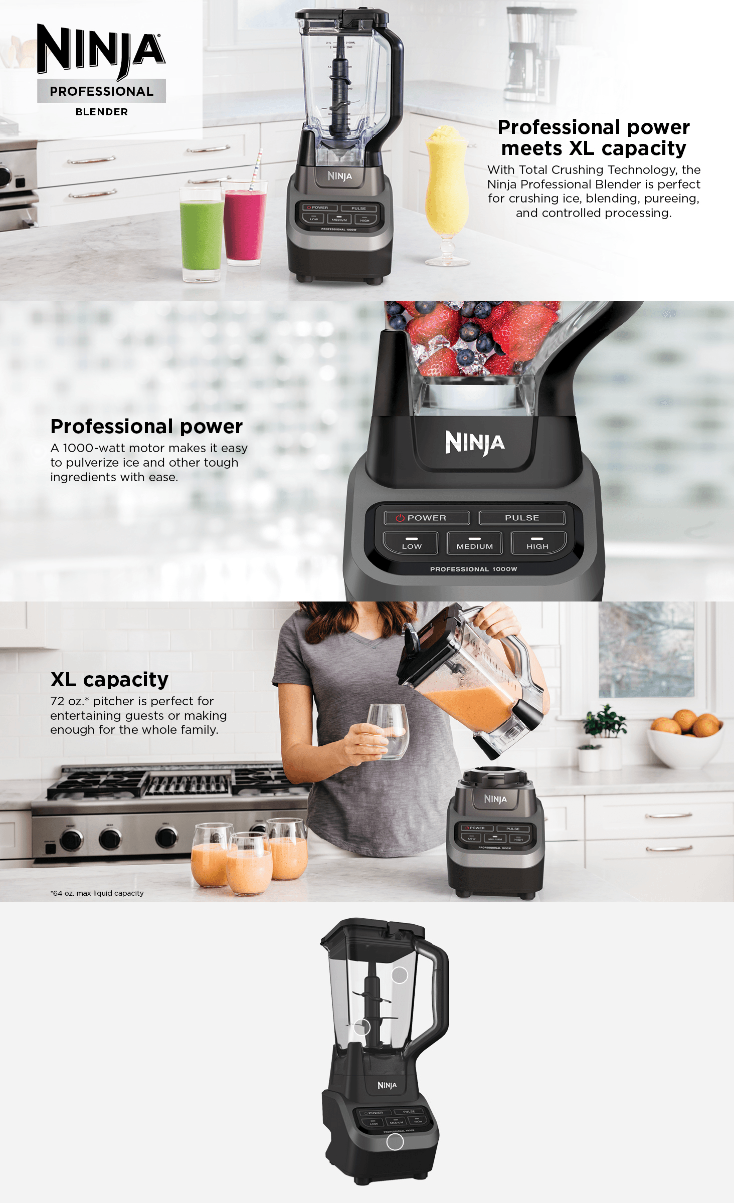 Premium A+ Content for Amazon.com: Ninja Professional Blender 1000W